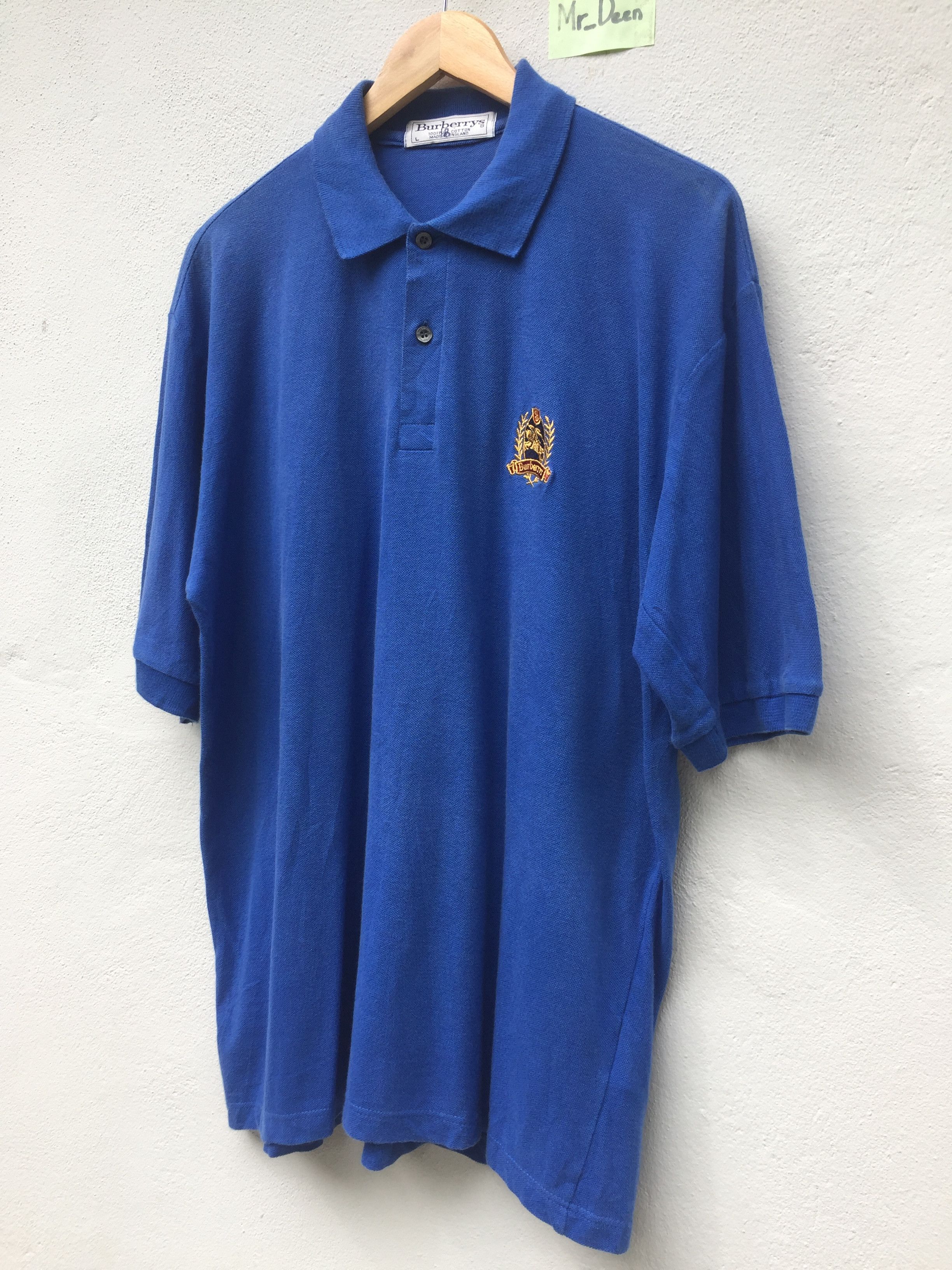 Burberry Vintage 90s Burberry's Polo Shirt Made in England Size US L / EU 52-54 / 3 - 3 Thumbnail