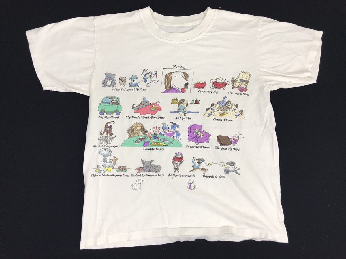 image of Comics x Movie My Dog Cartoon Comic Tee T-Shirt Graphics Screen Printed in White, Women's (Size Sma