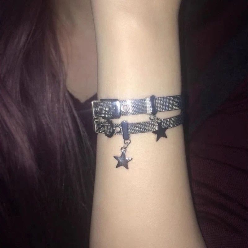 Jewelry Y2K Harajuku Star Charms Titanium Steel Belt Bracelet Size ONE SIZE - 2 Thumbnail