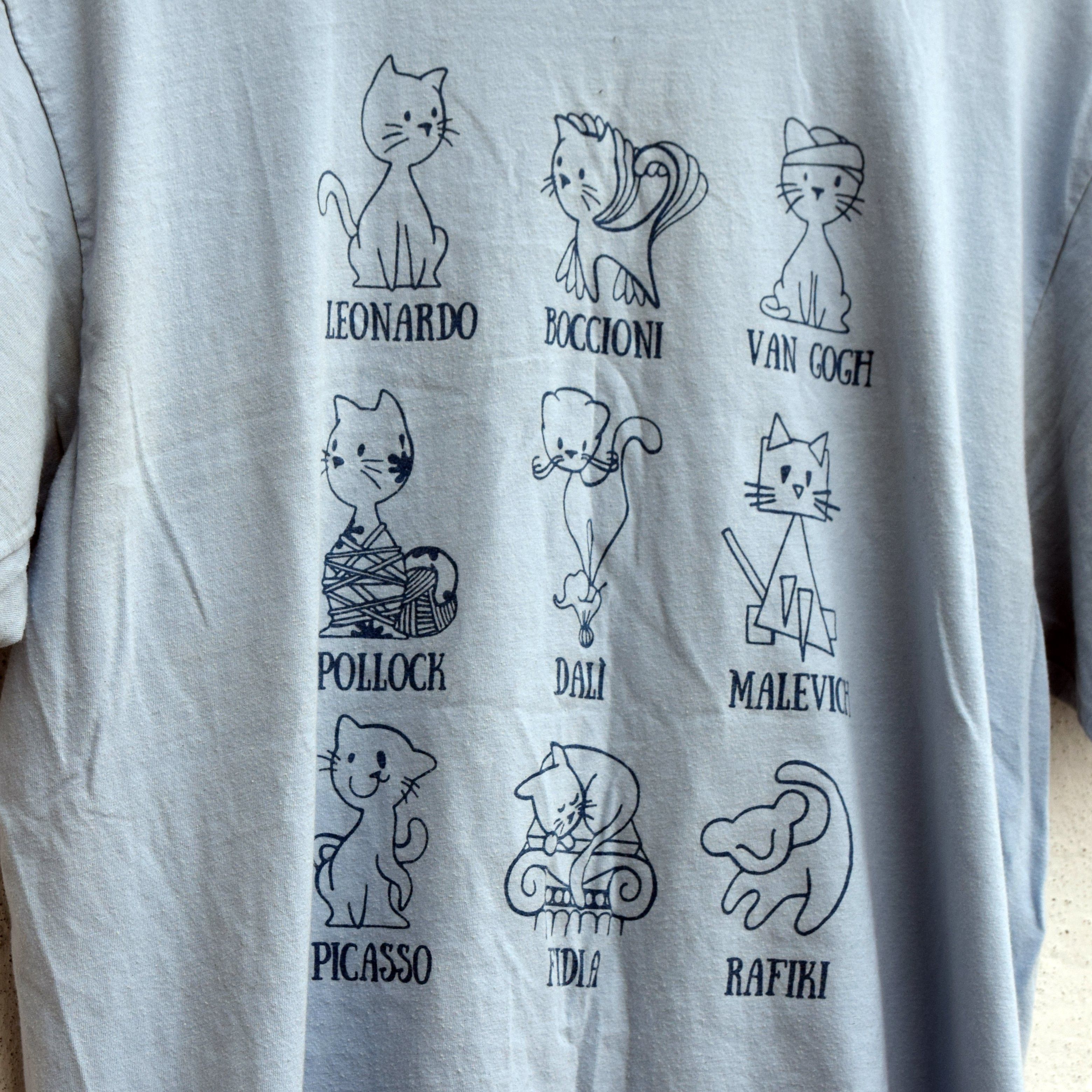 Vintage Cat Art Style T-shirt L / XL Dali Picasso Size US L / EU 52-54 / 3 - 3 Thumbnail