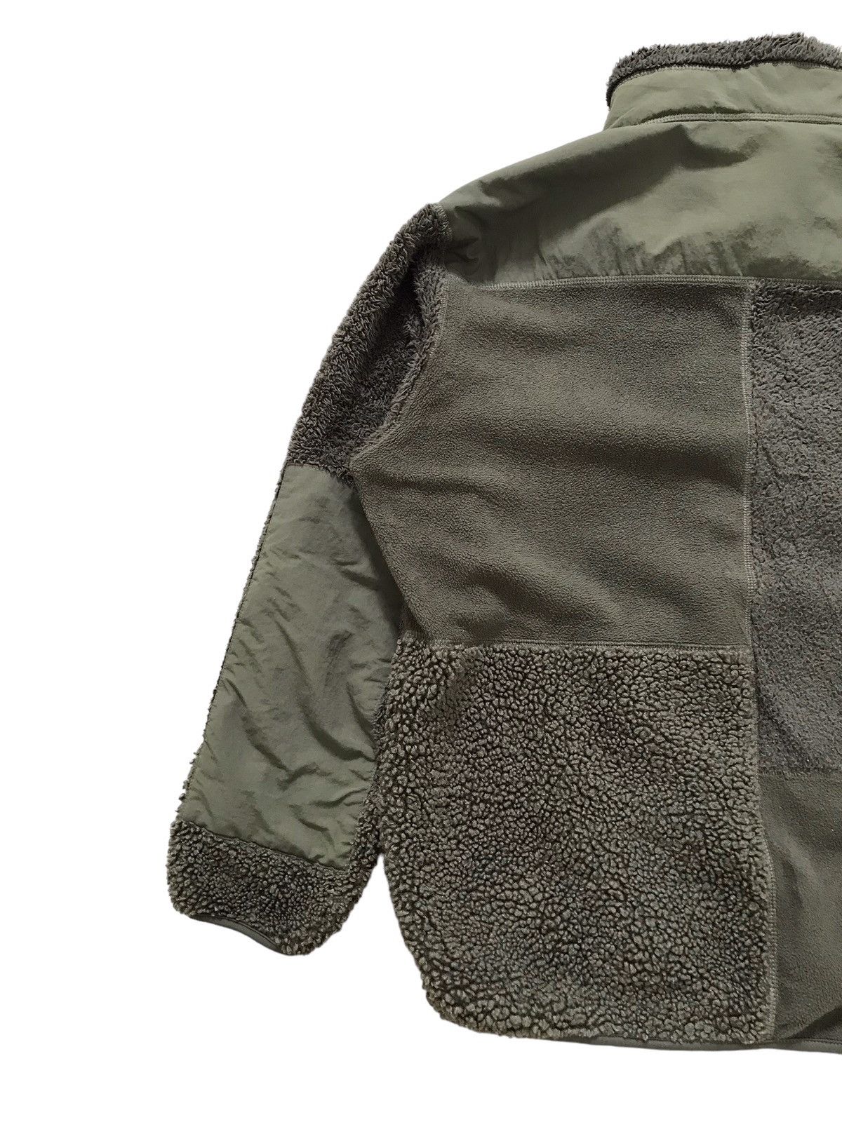 Engineered Garments × Uniqlo FW19 Patchwork Olive Fleece Jacket Size US L / EU 52-54 / 3 - 10 Thumbnail