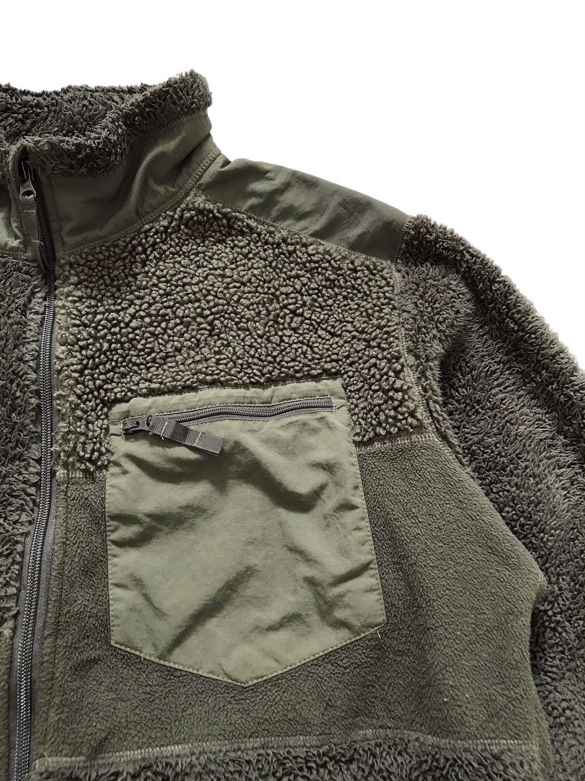 Engineered Garments × Uniqlo FW19 Patchwork Olive Fleece Jacket Size US L / EU 52-54 / 3 - 6 Thumbnail