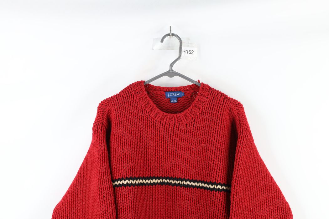 J.Crew Vintage 90s J Crew Chunky Wool Knit Crewneck Sweater Red