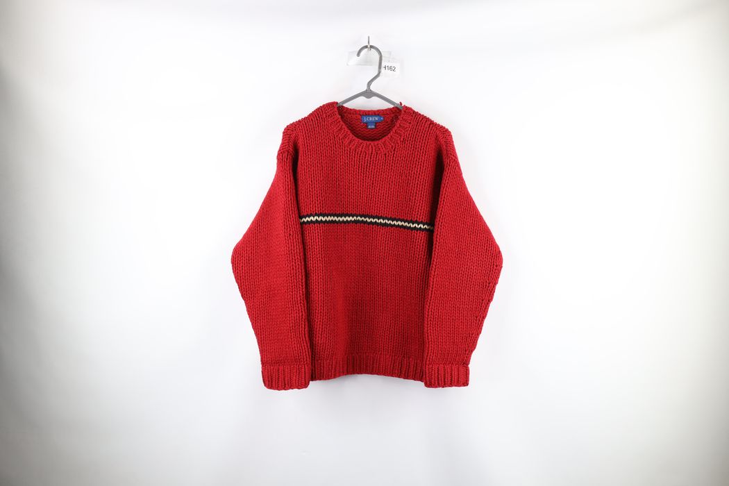 J.Crew Vintage 90s J Crew Chunky Wool Knit Crewneck Sweater Red