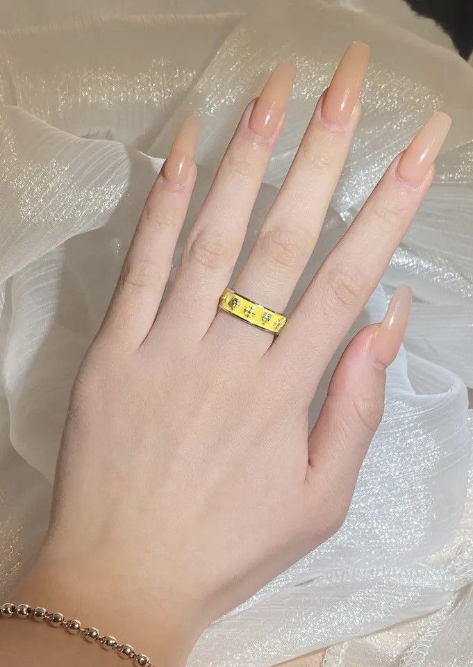 Japanese Brand × Jewelry × Vintage Creative Handmade Yellow Enamel Heart Ring Size ONE SIZE - 6 Thumbnail