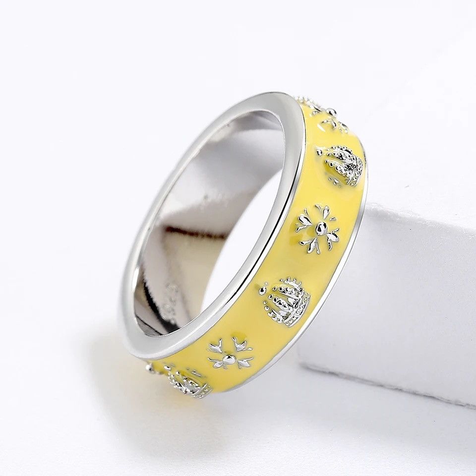 Japanese Brand × Jewelry × Vintage Creative Handmade Yellow Enamel Heart Ring Size ONE SIZE - 5 Thumbnail