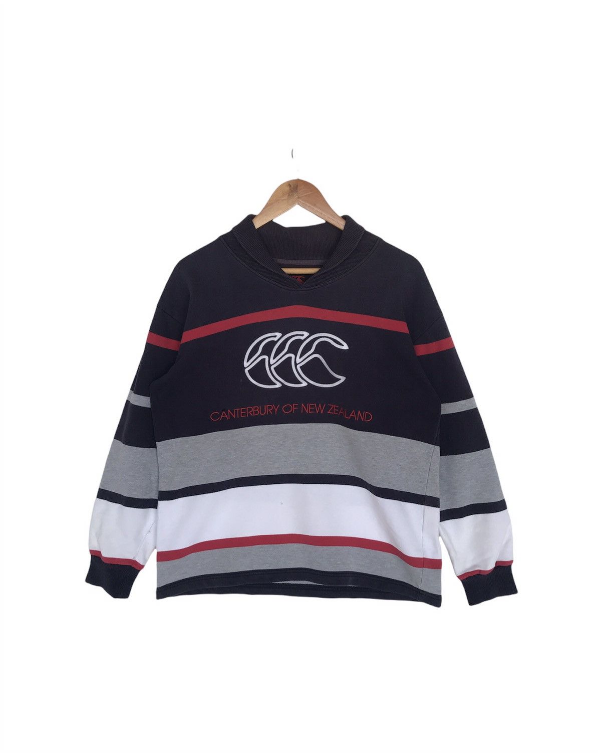 Canterbury of New Zealand × Vintage Vintage canterbury Striped Sweatshirt faded blue Size US M / EU 48-50 / 2 - 1 Thumbnail