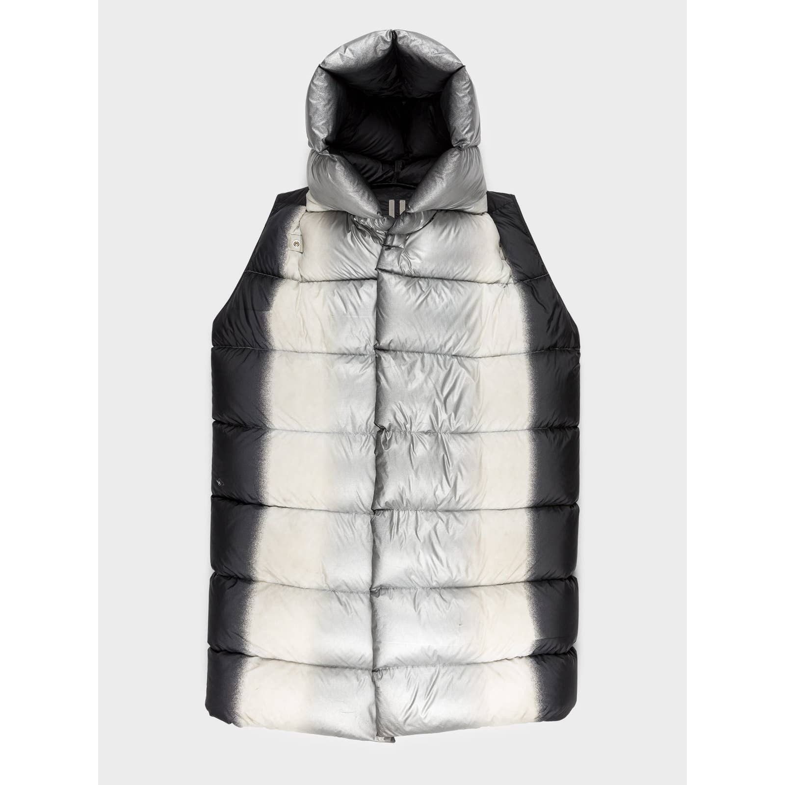 image of Rick Owens Fw19 'larry' Hooded Puffer Vest in Black, Men's (Size Large)