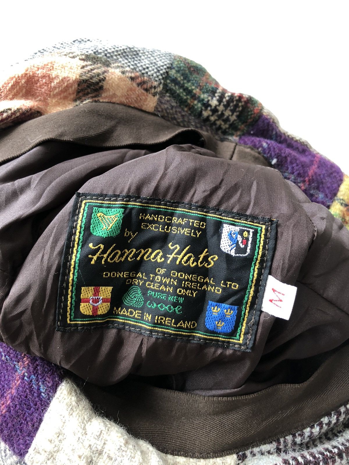 Vintage Handcraft 🇮🇪 Hanna Hats Dave Hat Patchwork Tweed Size ONE SIZE - 5 Thumbnail