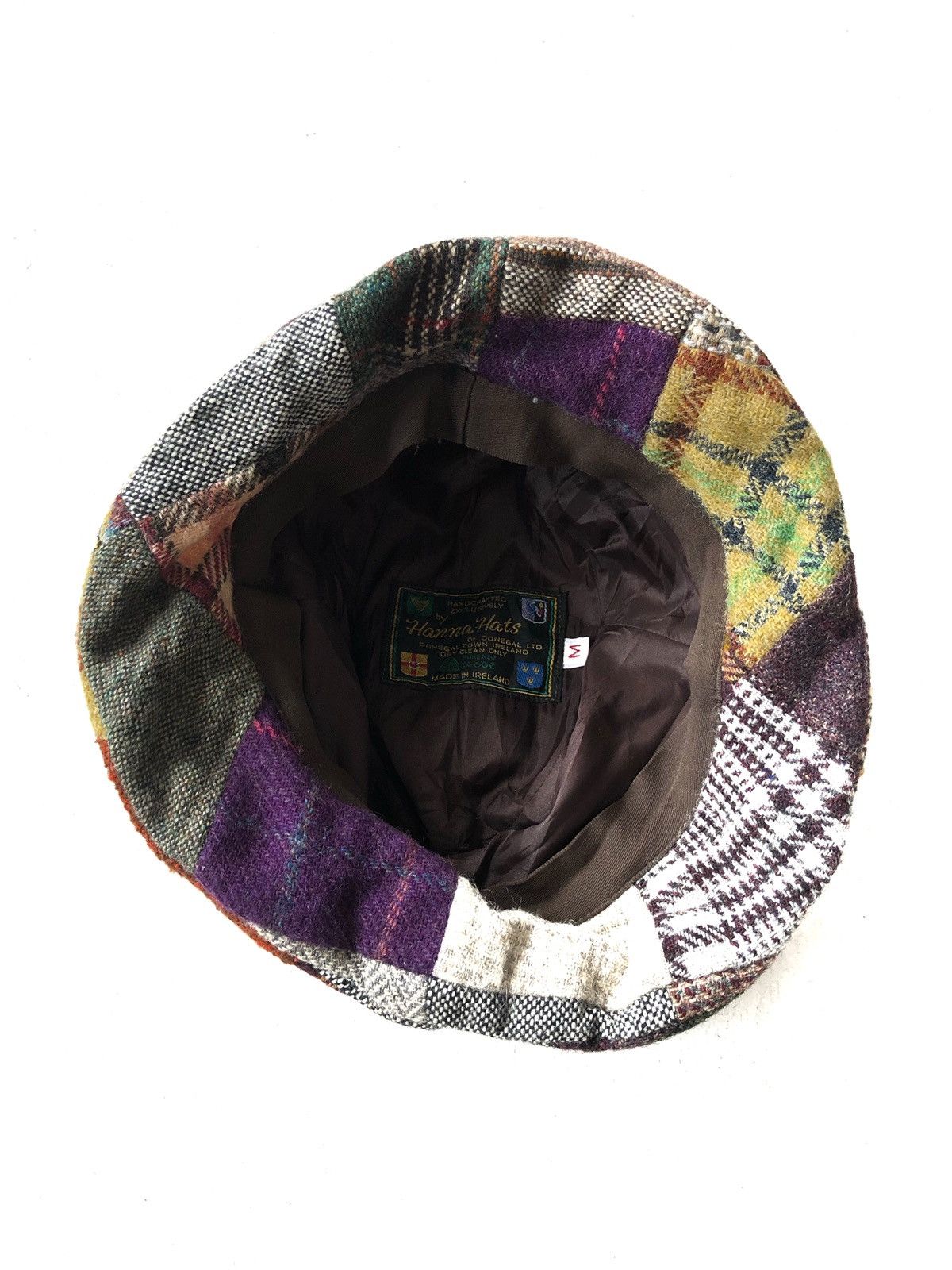Vintage Handcraft 🇮🇪 Hanna Hats Dave Hat Patchwork Tweed Size ONE SIZE - 4 Thumbnail