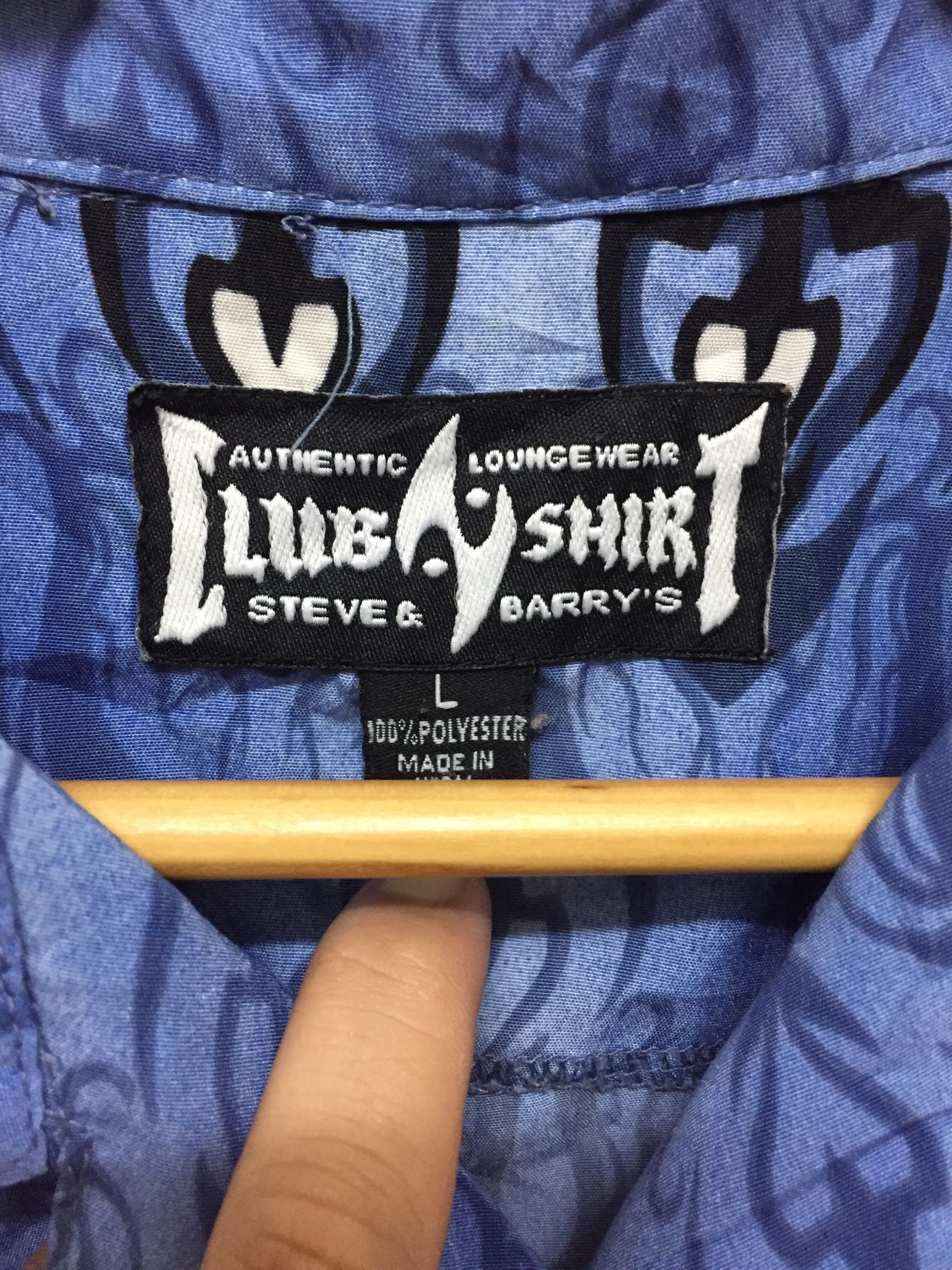 Japanese Brand Fire flame Blue black dragon button up shirt 100% polyester Size US L / EU 52-54 / 3 - 6 Thumbnail