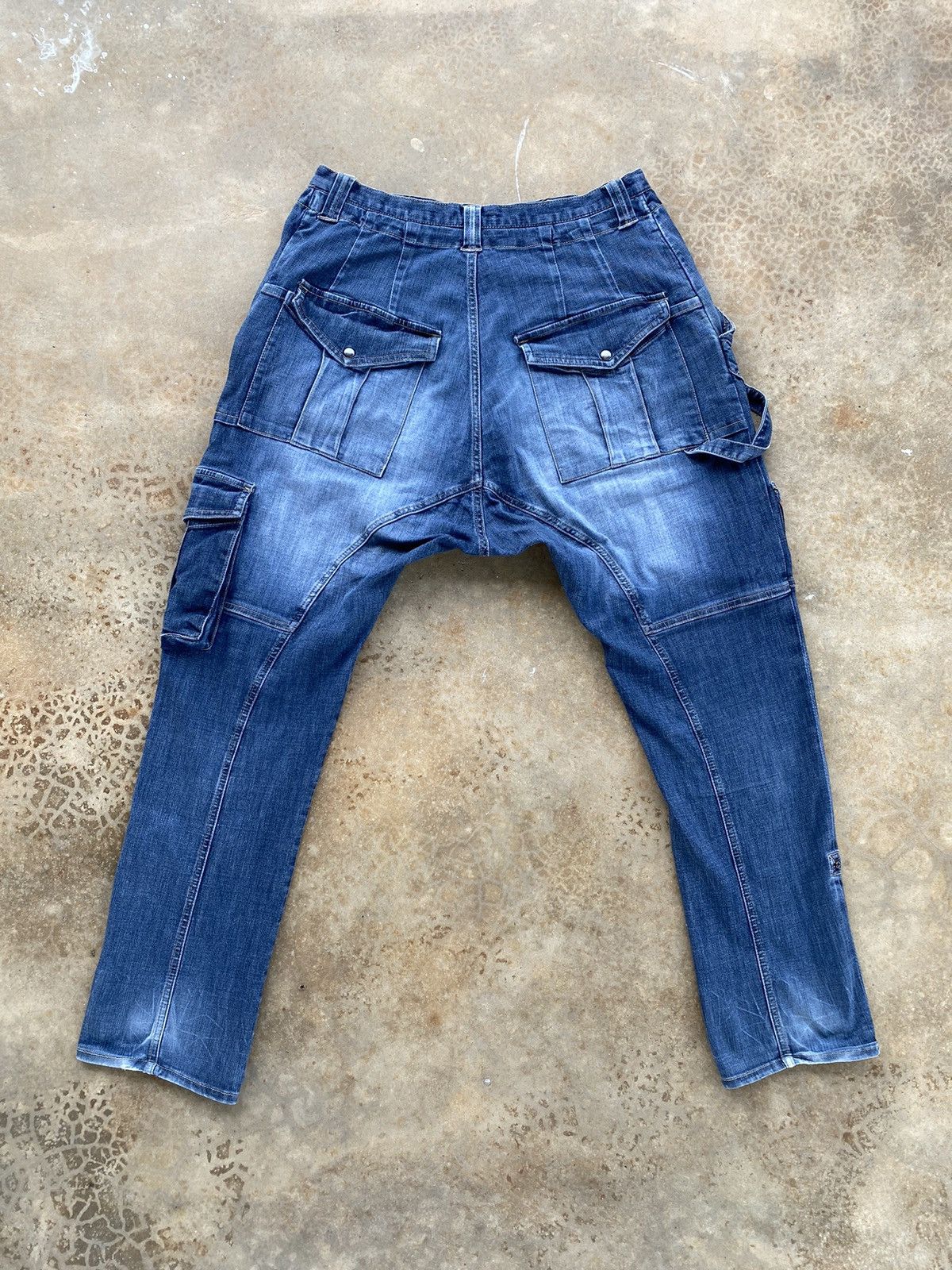 PPFM Vintage PPFM Drop Crotch Distressed Cargo Pants Size US 32 / EU 48 - 2 Thumbnail