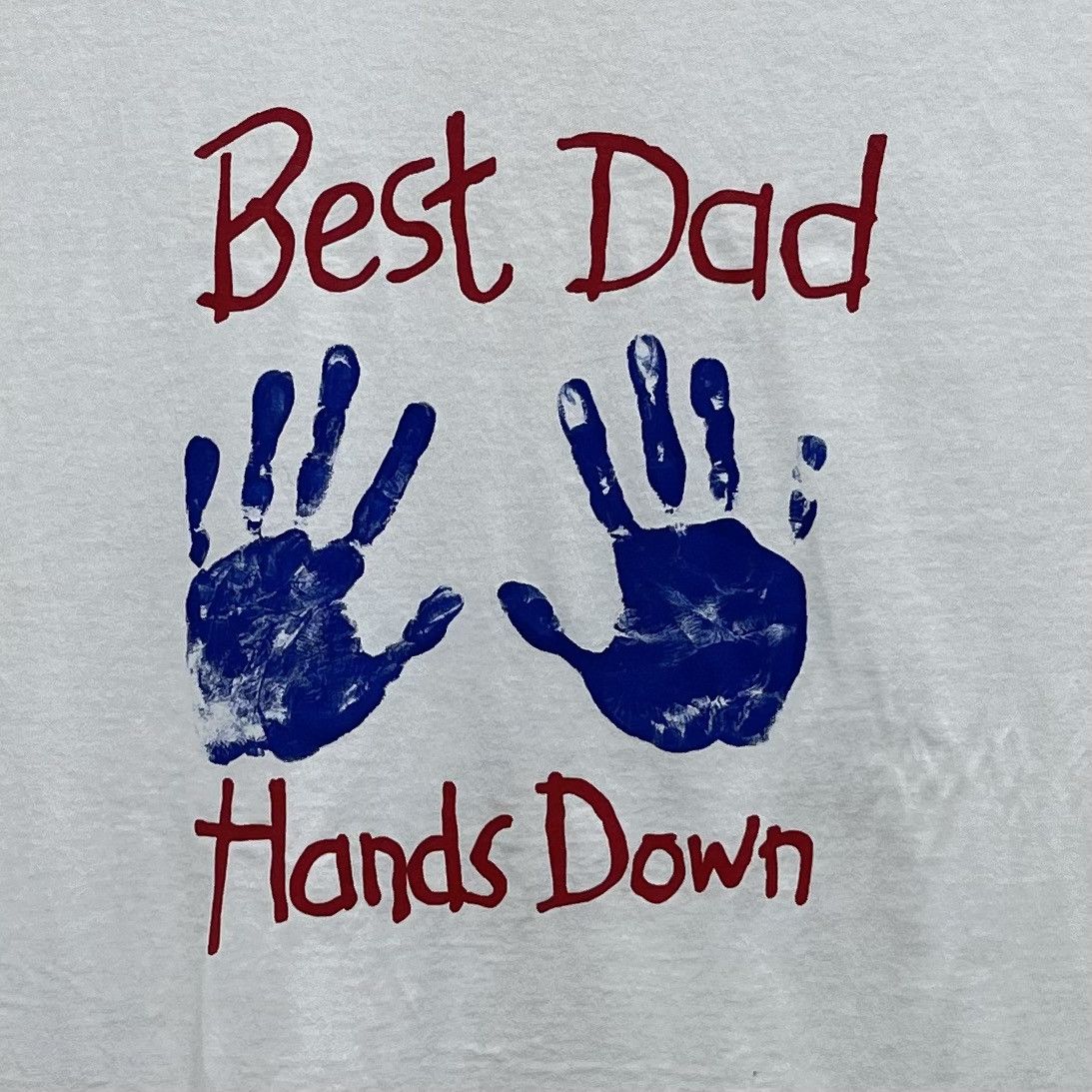 Fruit Of The Loom × Vintage Vintage 90s T-Shirt Best Dad Hands Down Promo Shirt Size US XL / EU 56 / 4 - 2 Thumbnail