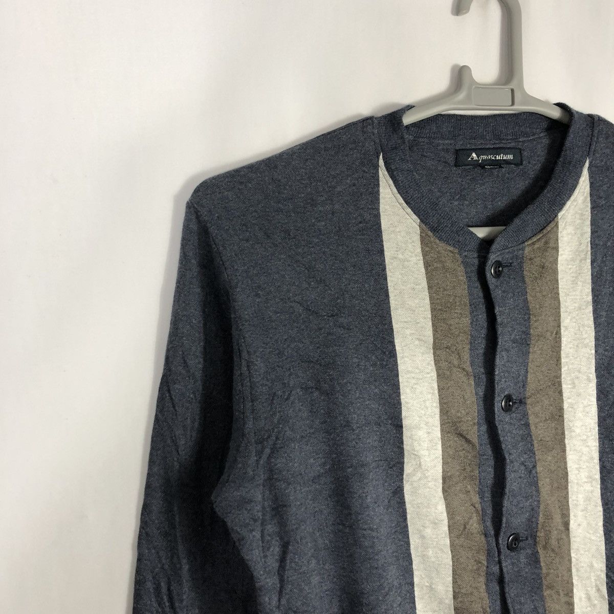 Aquascutum 🔥Rare🔥Aquascutum Stripes Casual Full Buttons Cardigans Size US S / EU 44-46 / 1 - 7 Thumbnail