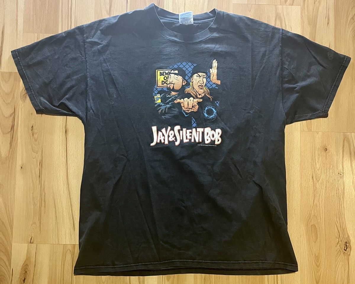 image of Comics x Movie Vintage 90’S Jay And Silent Bob Tee in Black, Men's (Size XL)