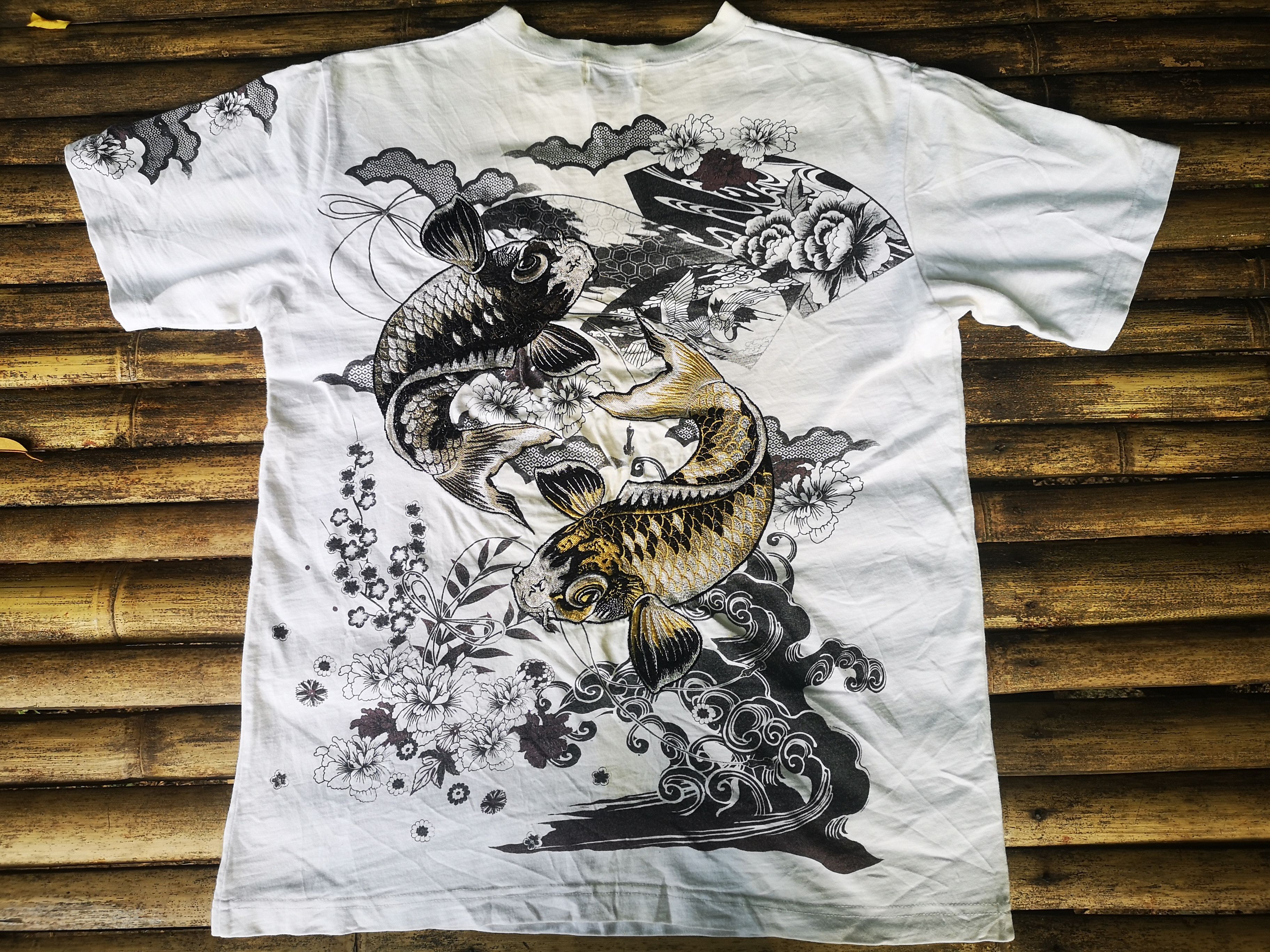 Japanese Brand Shirt Koi Fish Sukajan Design Embroidery Size US L / EU 52-54 / 3 - 4 Thumbnail