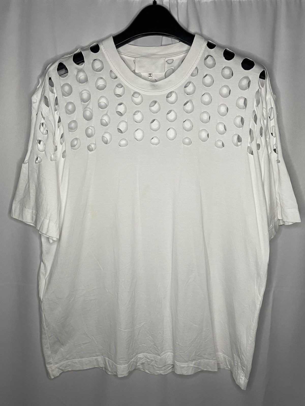 image of Maison Margiela Hole Punched T-Shirt in White, Men's (Size XS)