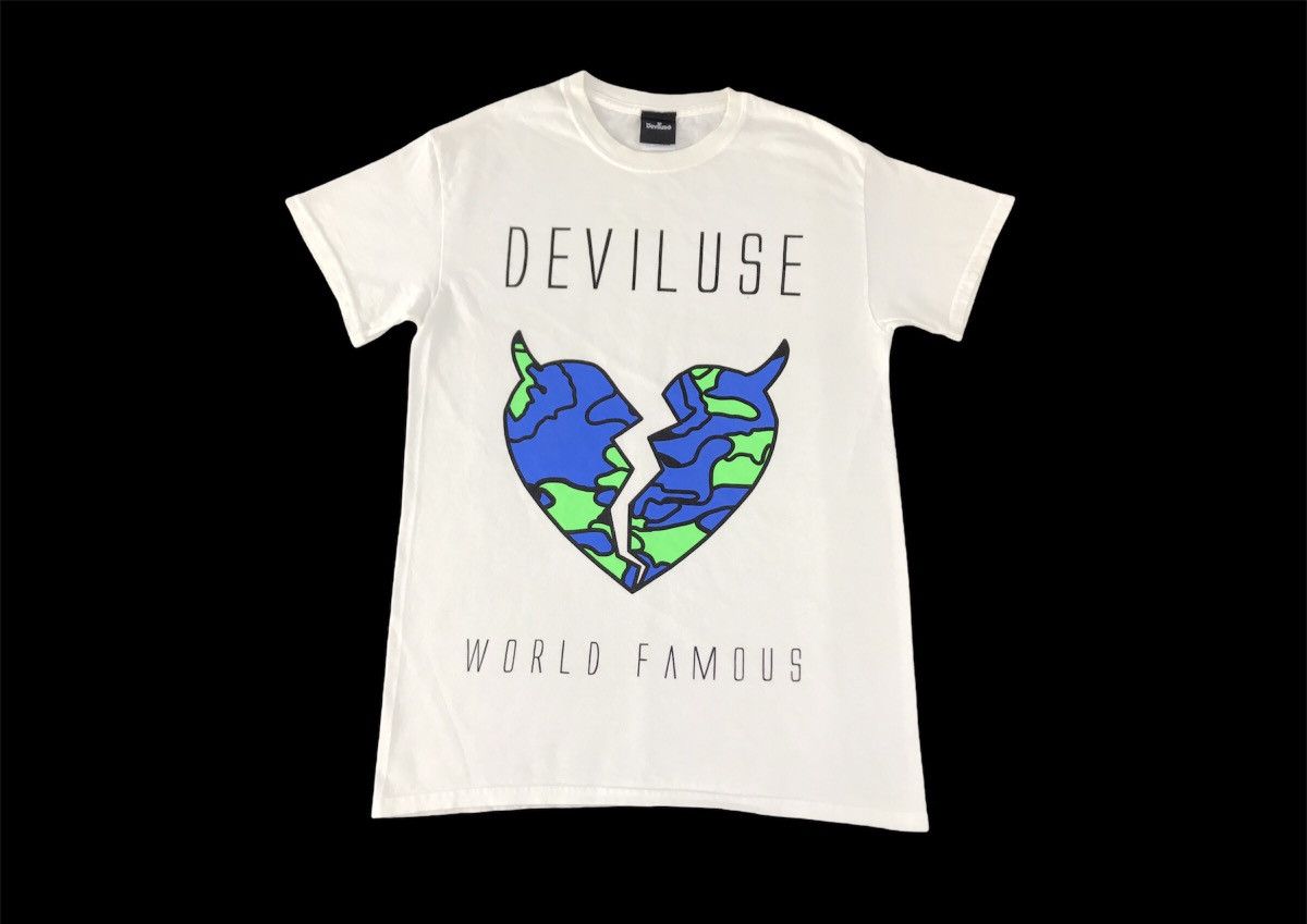 Japanese Brand Deviluse World Famous Skateboard Brand Heart Map Logo Tee Size US S / EU 44-46 / 1 - 1 Thumbnail