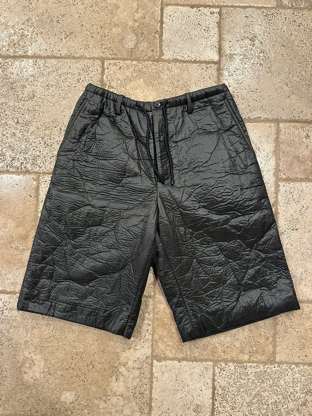 Dries Van Noten Dries Van Noten Plyd Crinkled / Wrinkled Padded Green Shorts Size US 30 / EU 46 - 3 Thumbnail