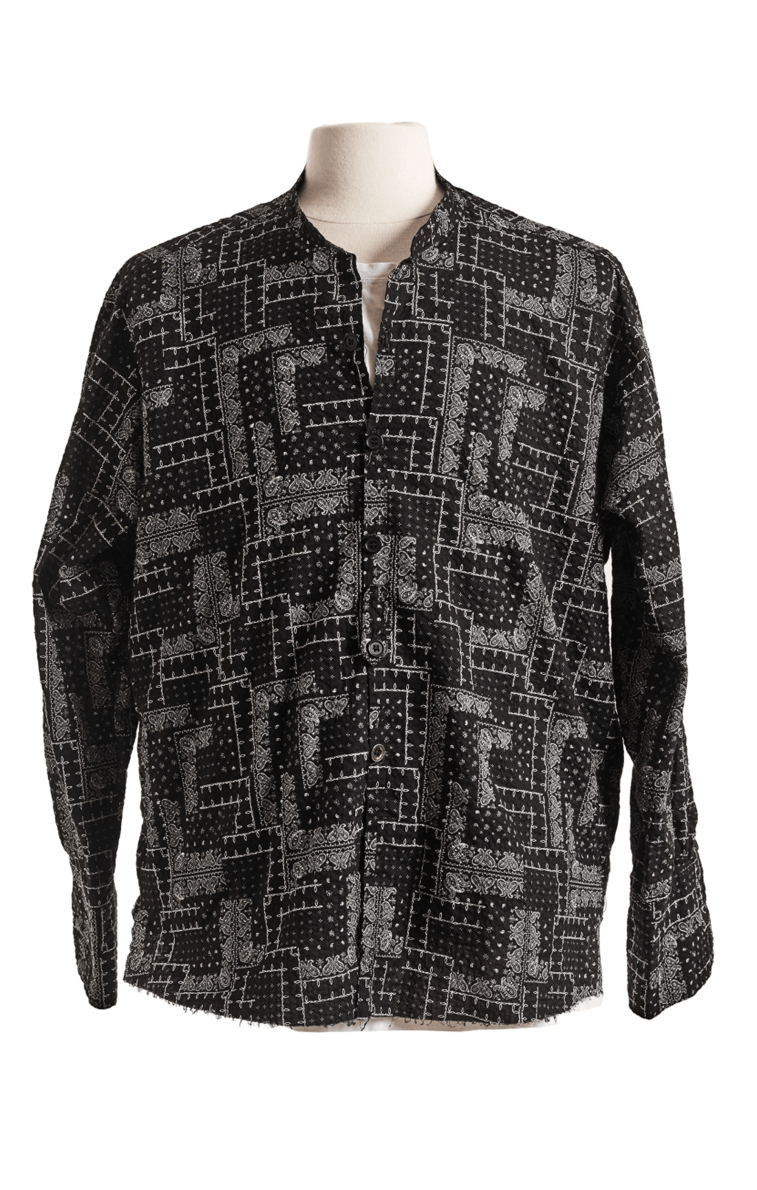 image of Ss2020 NWT Greg Laurent Paisley Button Up Bandana Patchwork, Men's (Size Small)