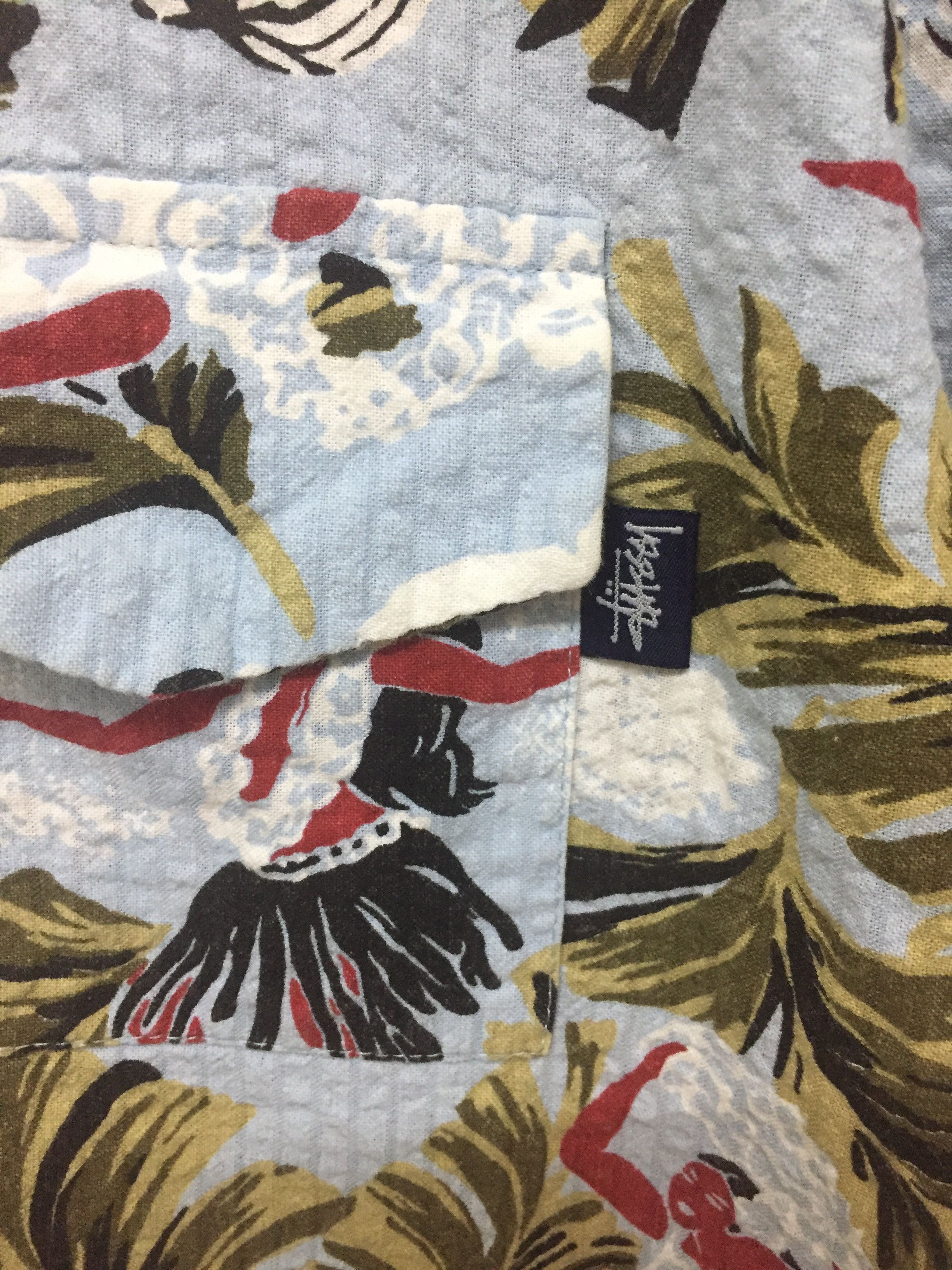 Stussy 2000s STUSSY Double pocket Hula girl Hawaiian shirt Size US M / EU 48-50 / 2 - 6 Thumbnail