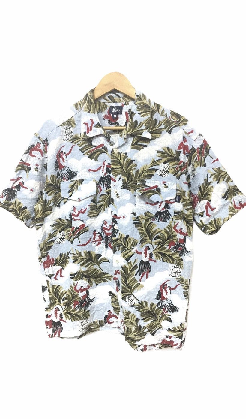 Stussy 2000s STUSSY Double pocket Hula girl Hawaiian shirt Size US M / EU 48-50 / 2 - 2 Thumbnail