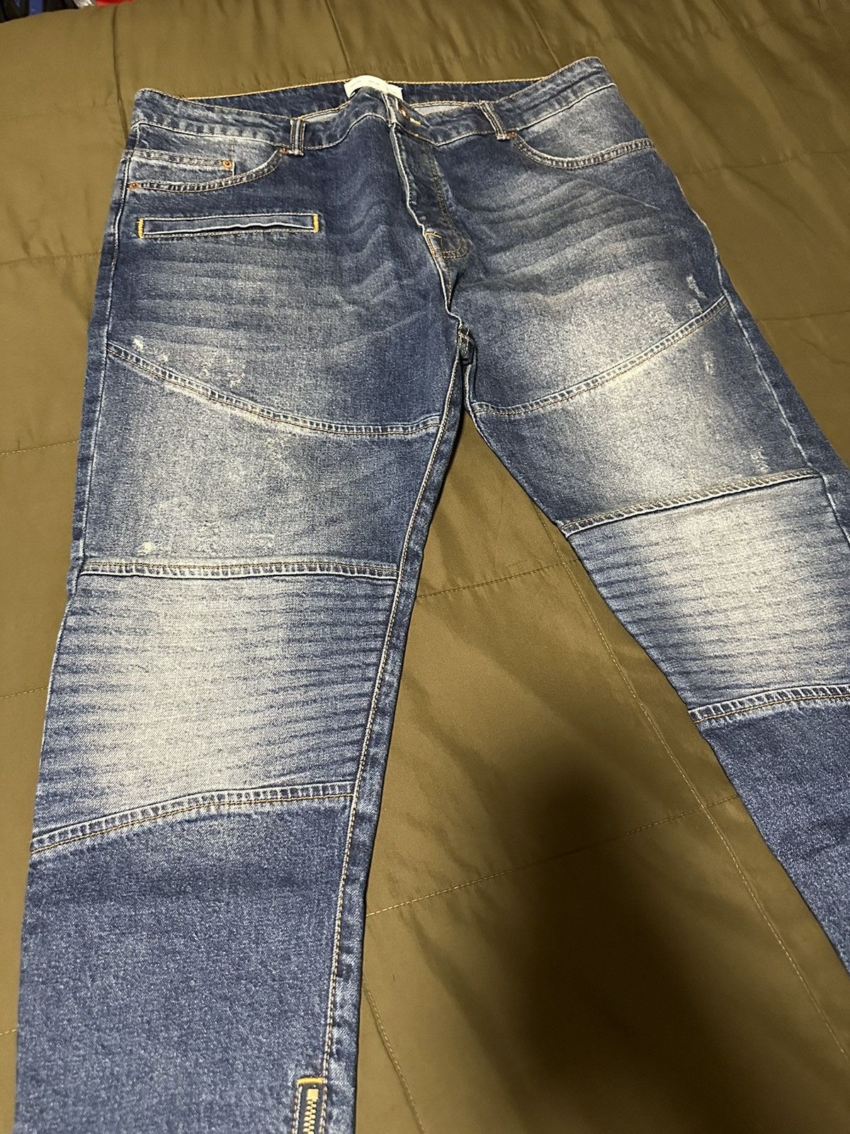 Zara Cropped Biker Denim Size US 36 / EU 52 - 2 Thumbnail