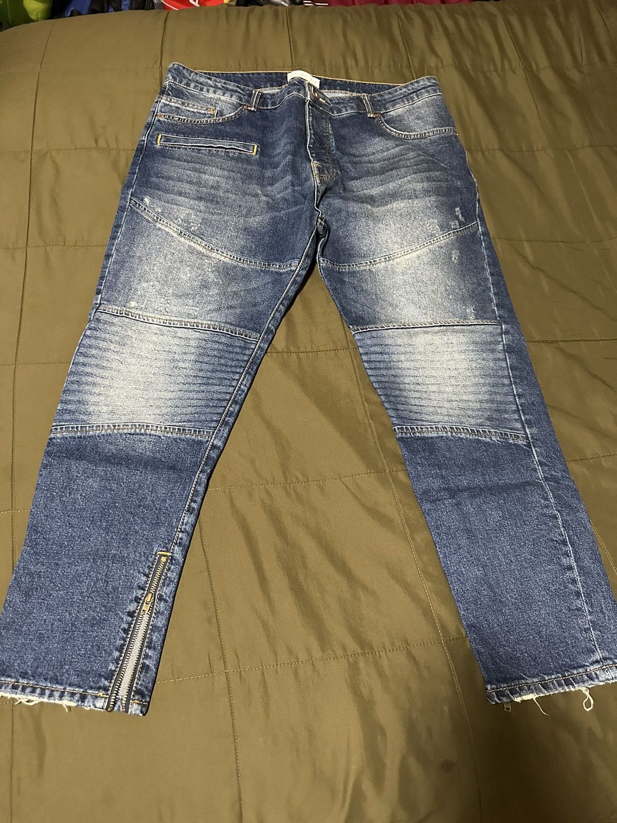 Zara Cropped Biker Denim Size US 36 / EU 52 - 1 Thumbnail