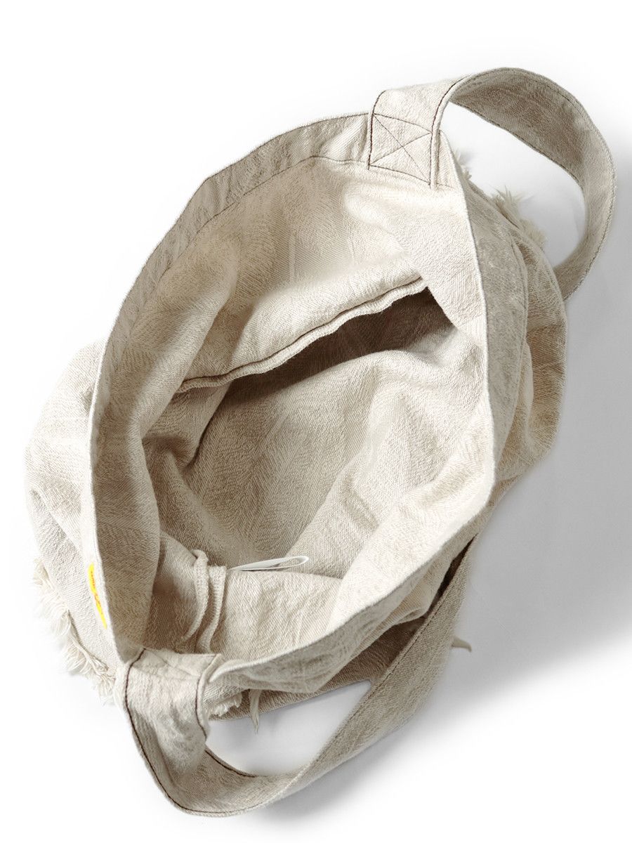 Kapital Kapital White Denim Feather Book Tote Bag Size ONE SIZE - 7 Thumbnail