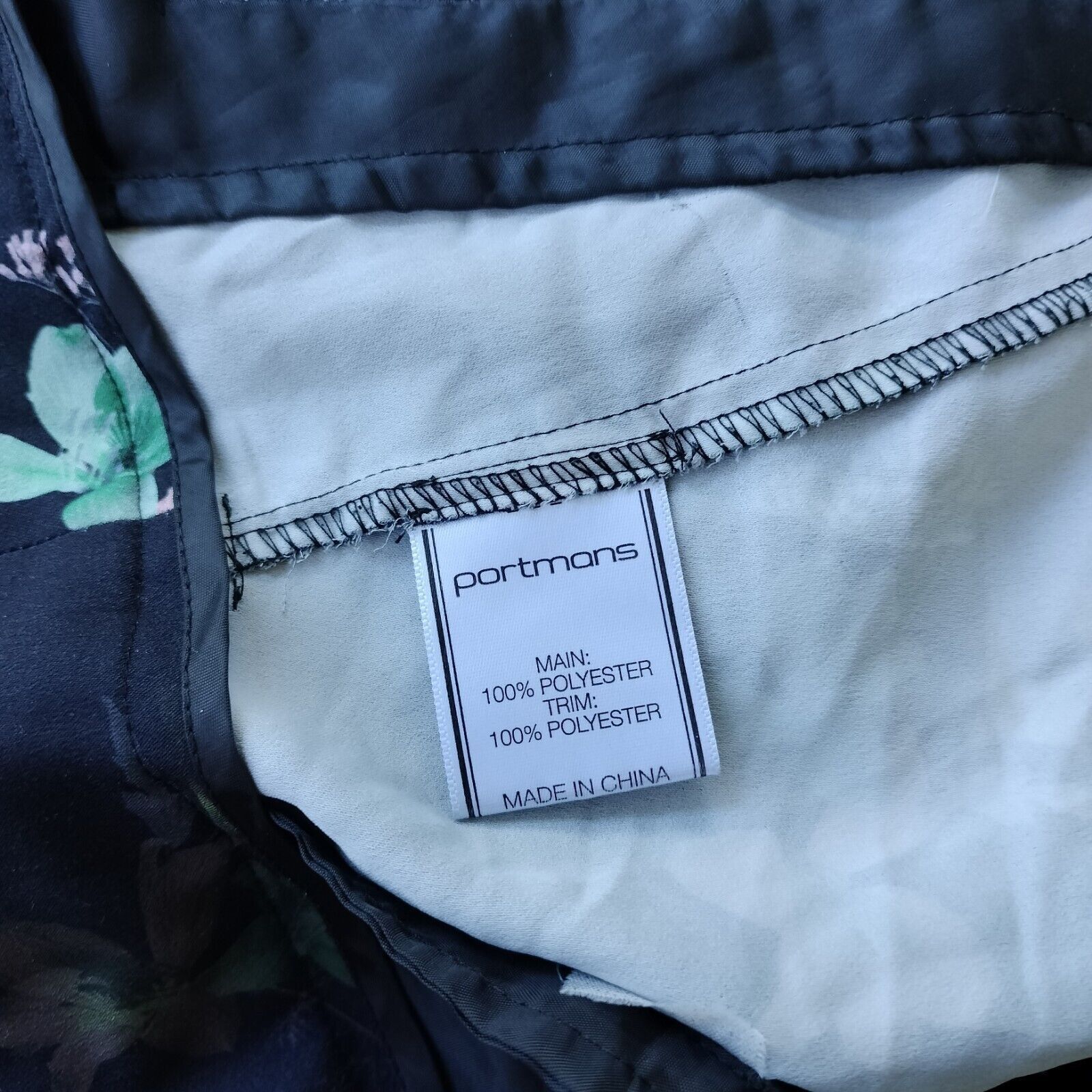 Designer Portmans Pants Black Floral High Waist Pleated Tapered Size 32" / US 10 / IT 46 - 7 Thumbnail