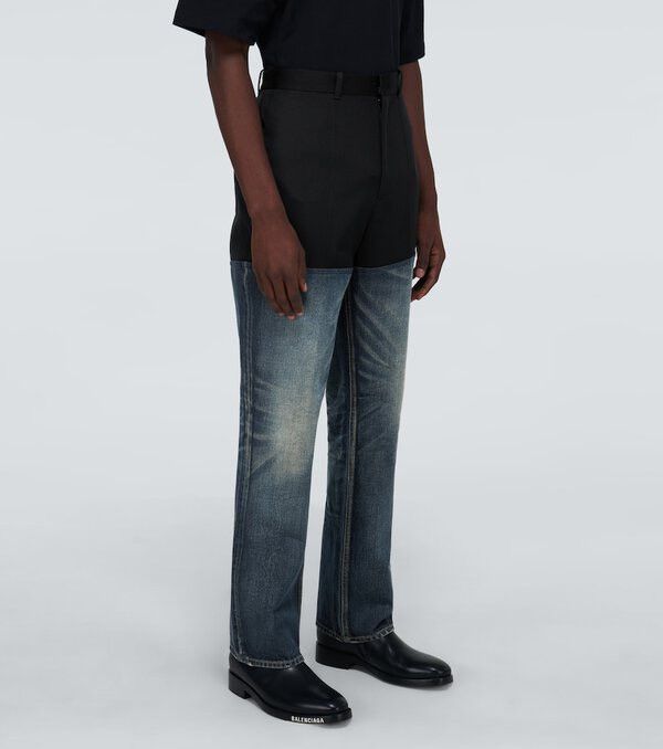 Balenciaga Balenciaga FW20 Contrast Paneled Straight Fit Jeans Size 48 Size US 32 / EU 48 - 3 Thumbnail