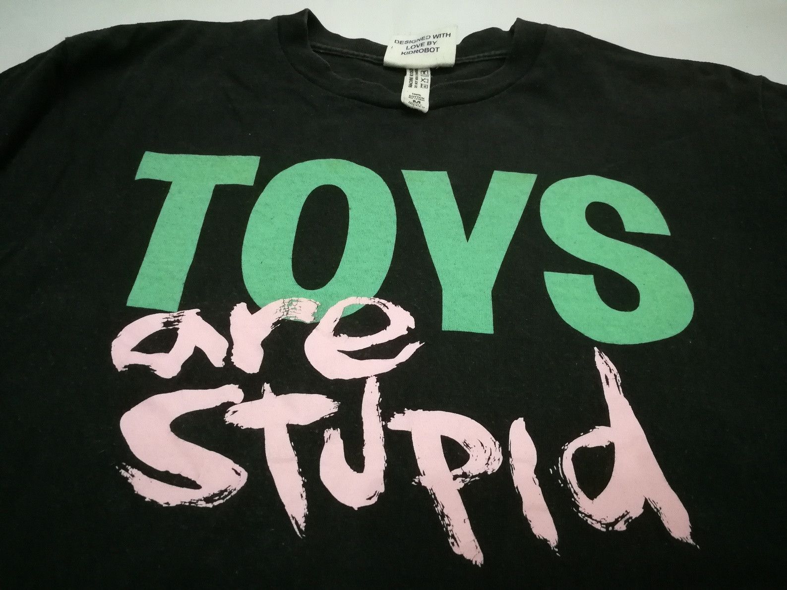 Japanese Brand Mens Kid Robot Toys Are Stupid Tee T-Shirt Black Size US M / EU 48-50 / 2 - 2 Thumbnail