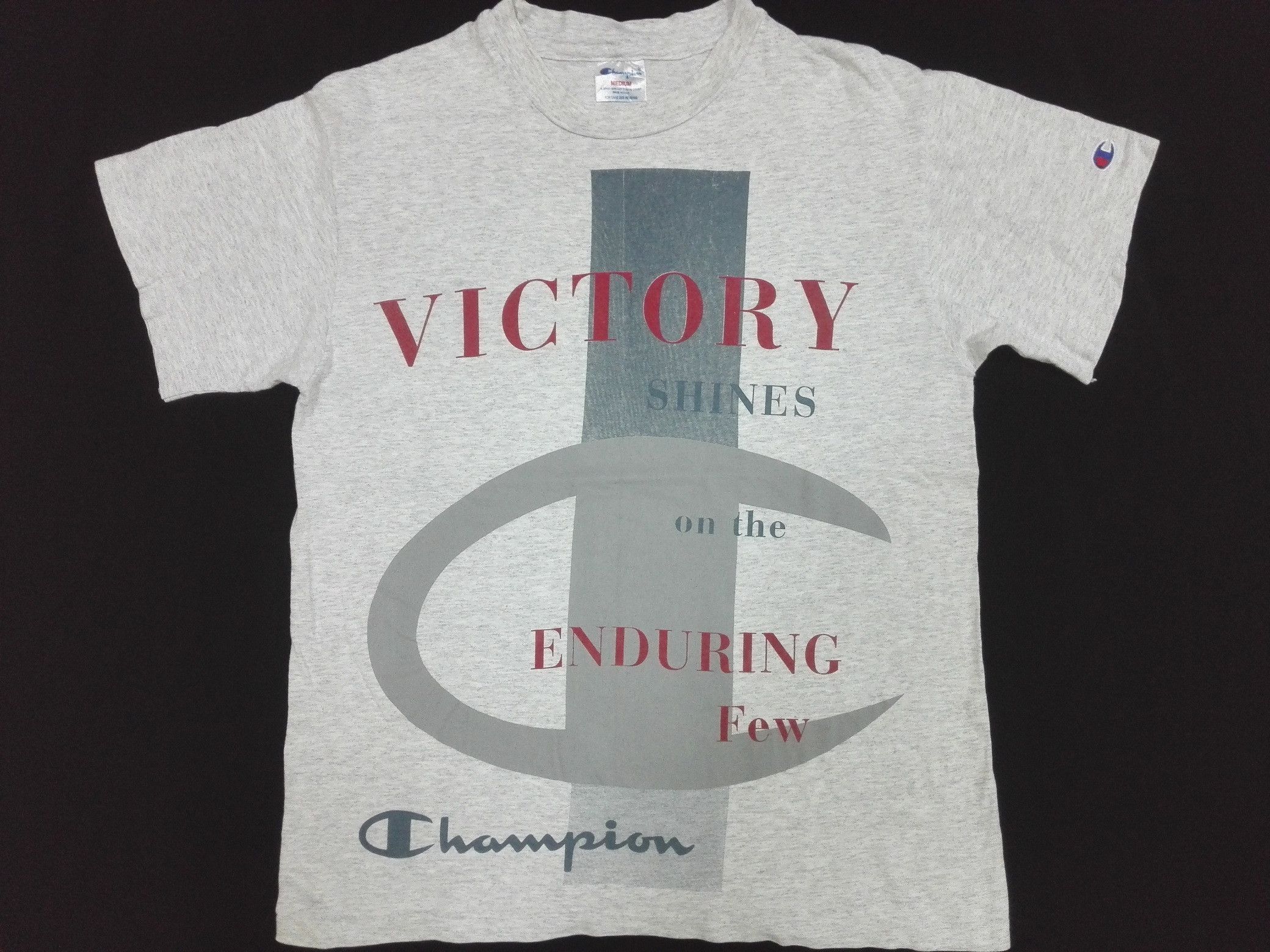 Champion Vintage Champion 80s Big Logo Gray Tee Single Stitch Size US M / EU 48-50 / 2 - 1 Thumbnail