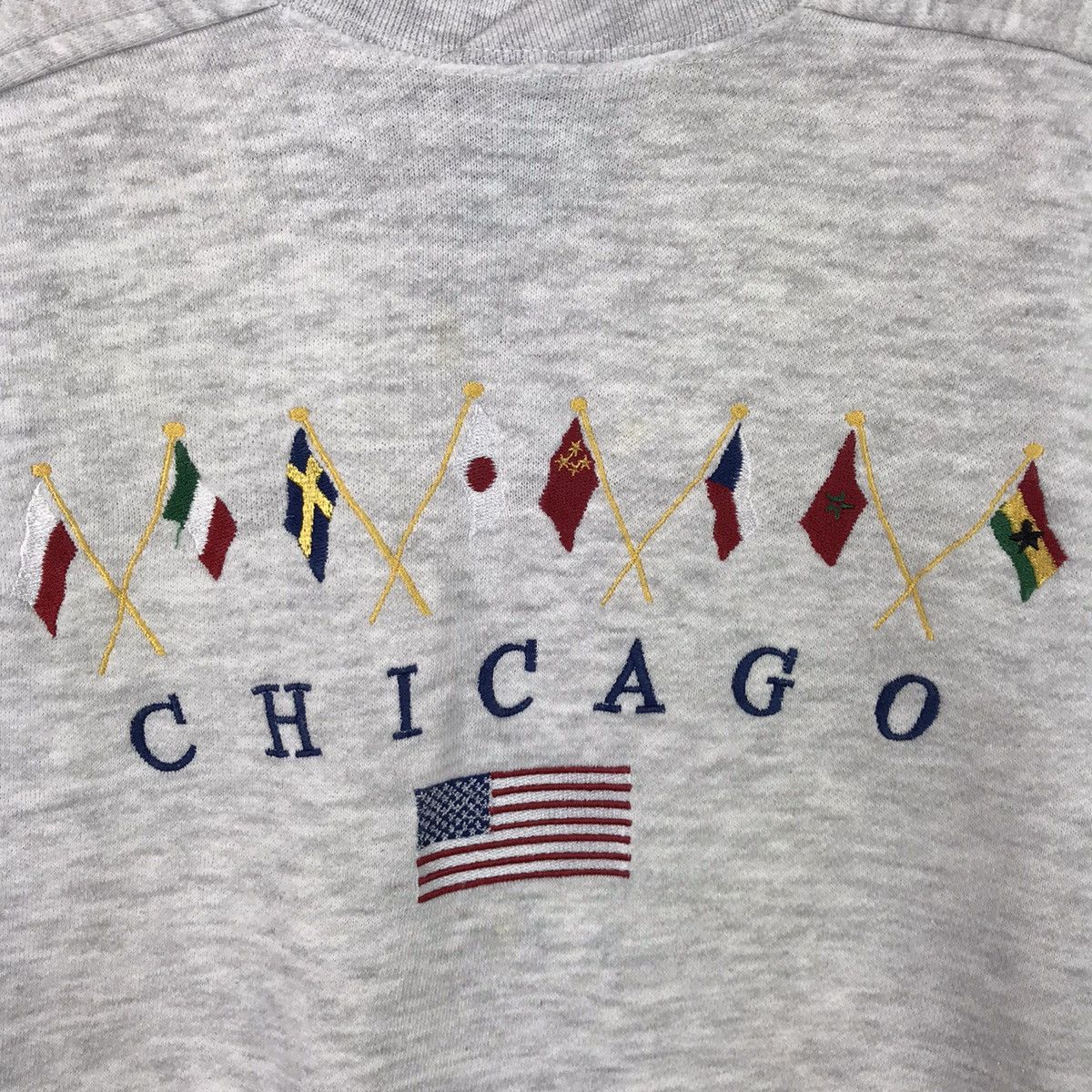 Vintage Vintage Chicago Usa Country Flags Oversize Sweatshirt Size US L / EU 52-54 / 3 - 4 Thumbnail