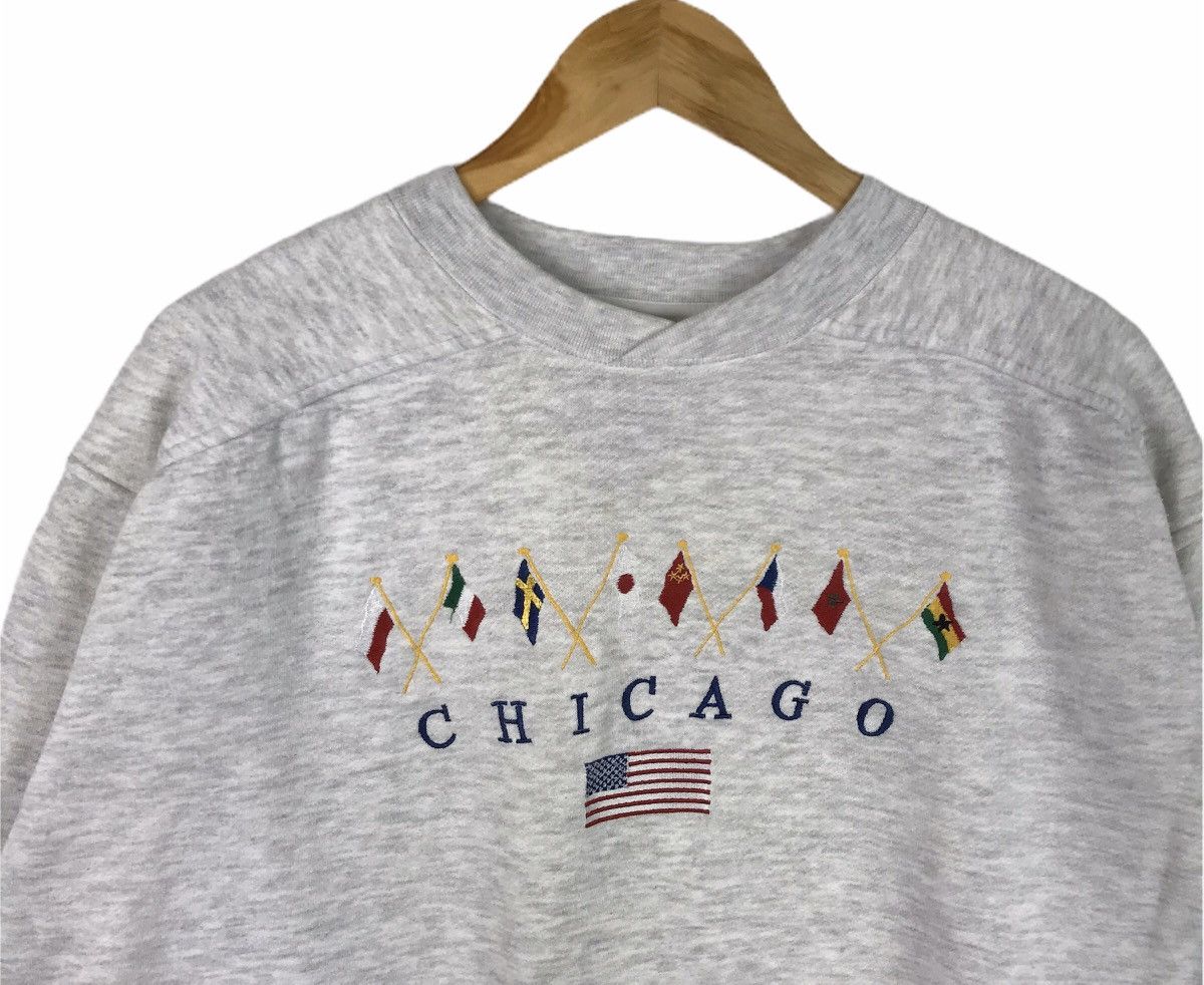 Vintage Vintage Chicago Usa Country Flags Oversize Sweatshirt Size US L / EU 52-54 / 3 - 2 Thumbnail