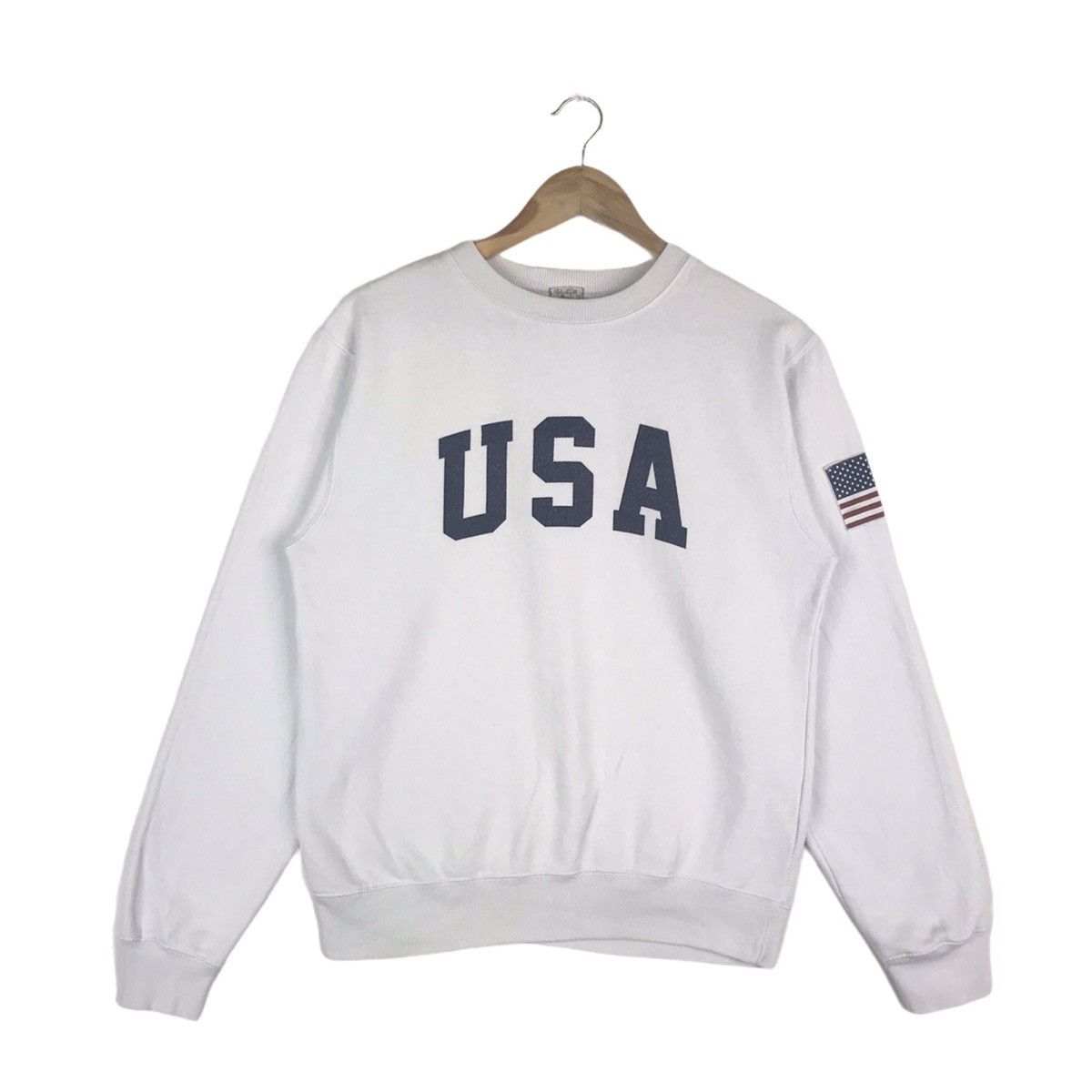 Vintage Vintage USA Flag Spell Out Sweatshirt Size US S / EU 44-46 / 1 - 3 Thumbnail