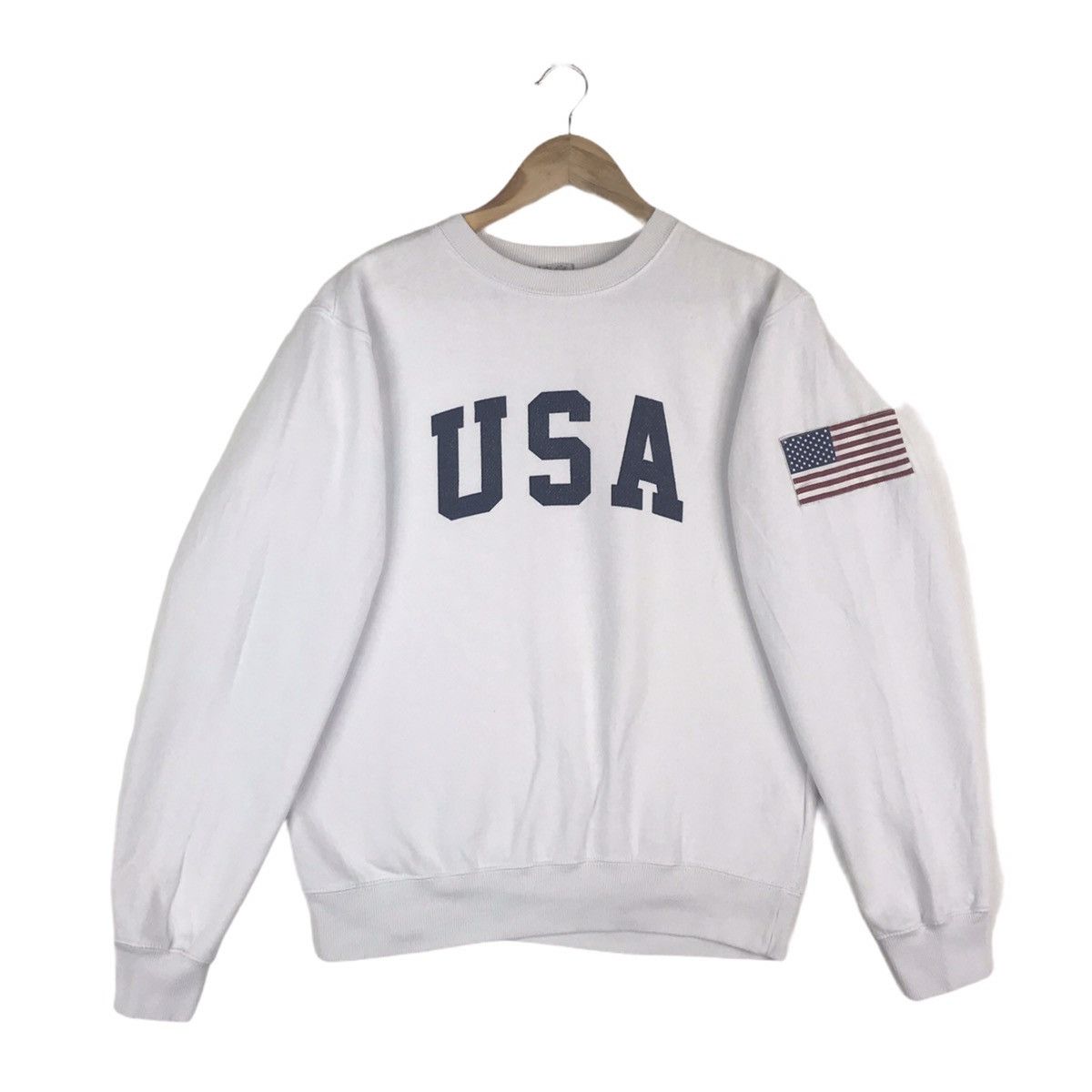 Vintage Vintage USA Flag Spell Out Sweatshirt Size US S / EU 44-46 / 1 - 1 Thumbnail