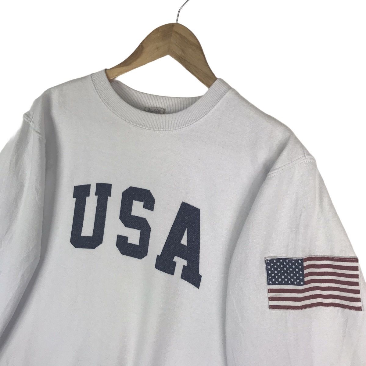 Vintage Vintage USA Flag Spell Out Sweatshirt Size US S / EU 44-46 / 1 - 2 Thumbnail