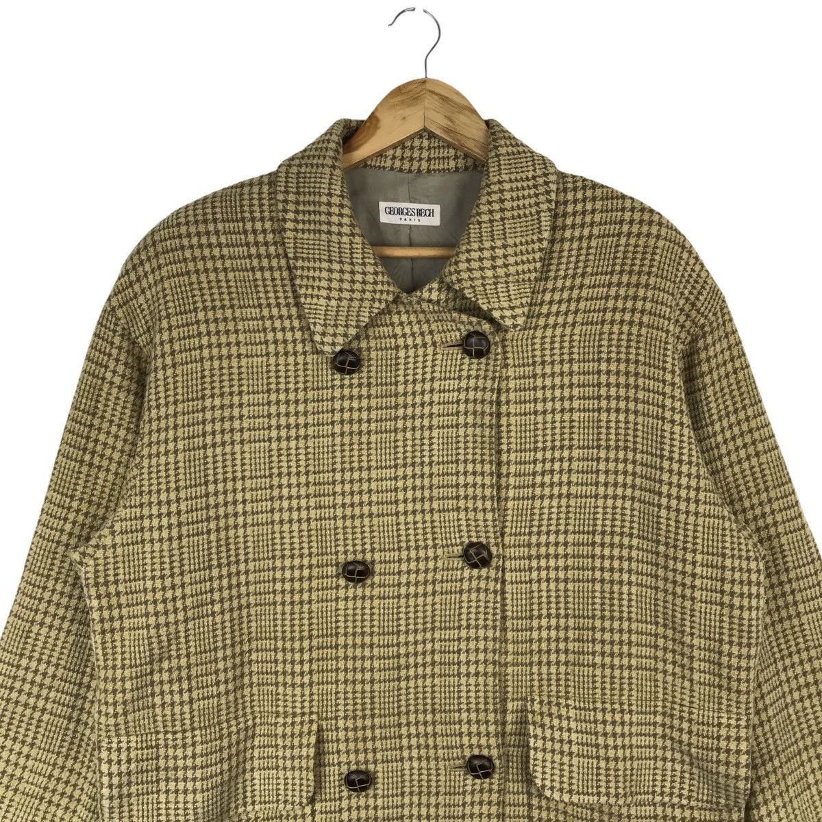 Other × Vintage Vintage 90s Georges Rech Paris Checkered Plaid Coat Jacket Size US L / EU 52-54 / 3 - 2 Thumbnail