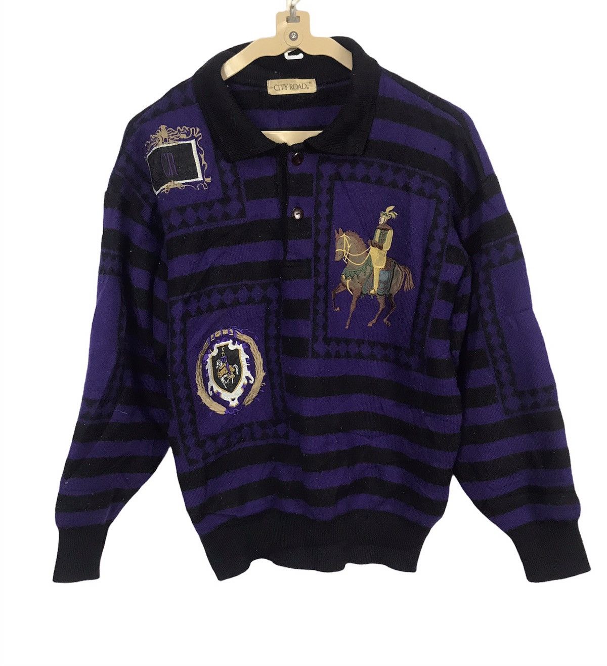 Japanese Brand × Vintage Vintage stripe polos sweatshirt by city road Size US S / EU 44-46 / 1 - 1 Thumbnail