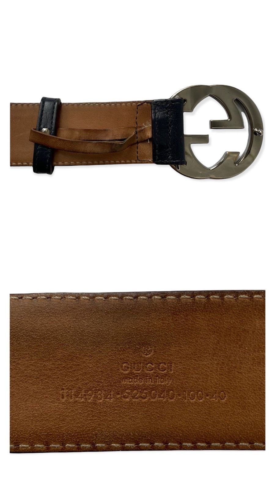 Gucci GUCCI STRIP RED BLUE LEATHER BELT WEB SILVER INTERLOCKING Size 28 - 5 Thumbnail
