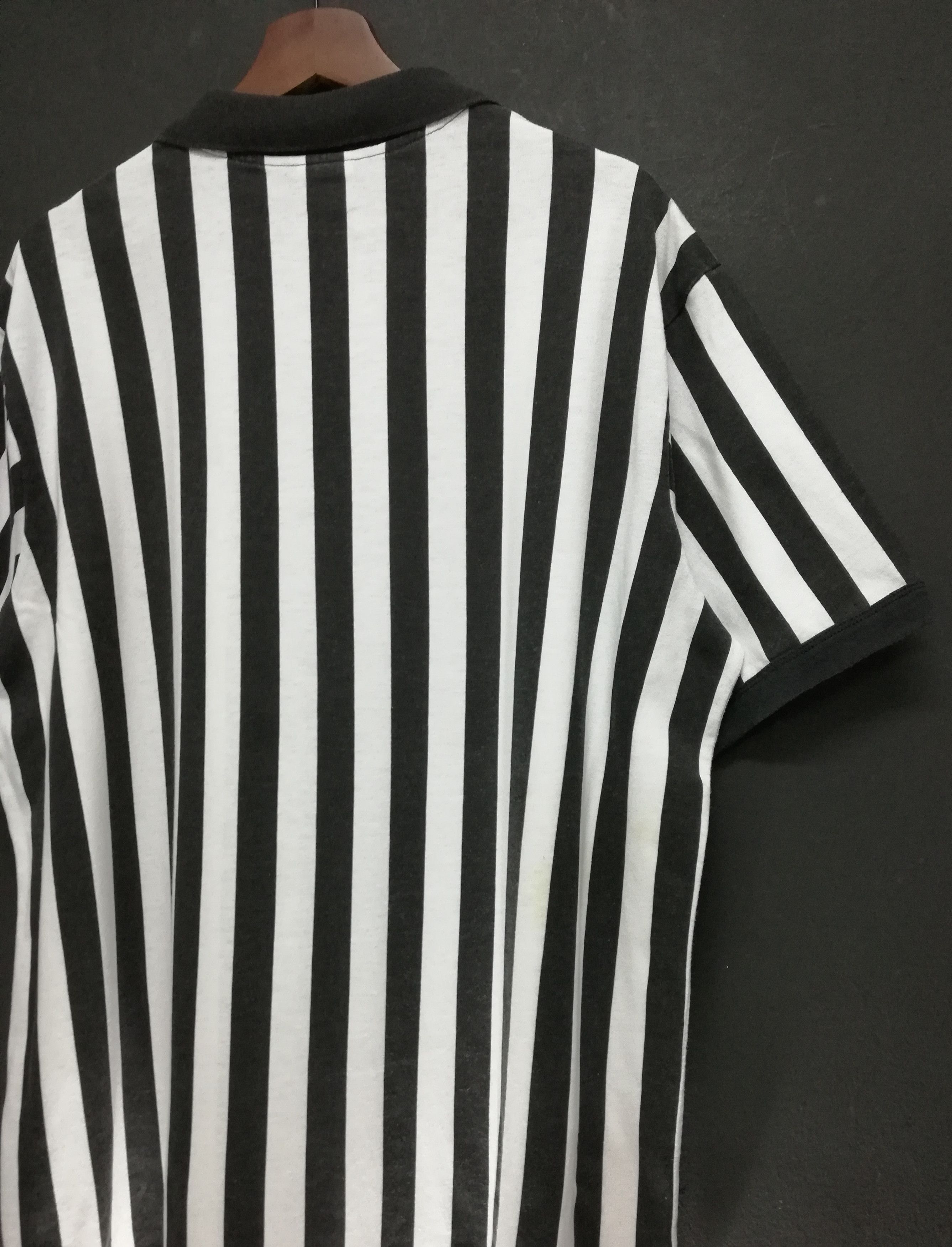 Majestic × Vintage 🔥Basketball Striped Referee Quarter Zip Up Collar Shirt🔥 Size US XXL / EU 58 / 5 - 14 Thumbnail