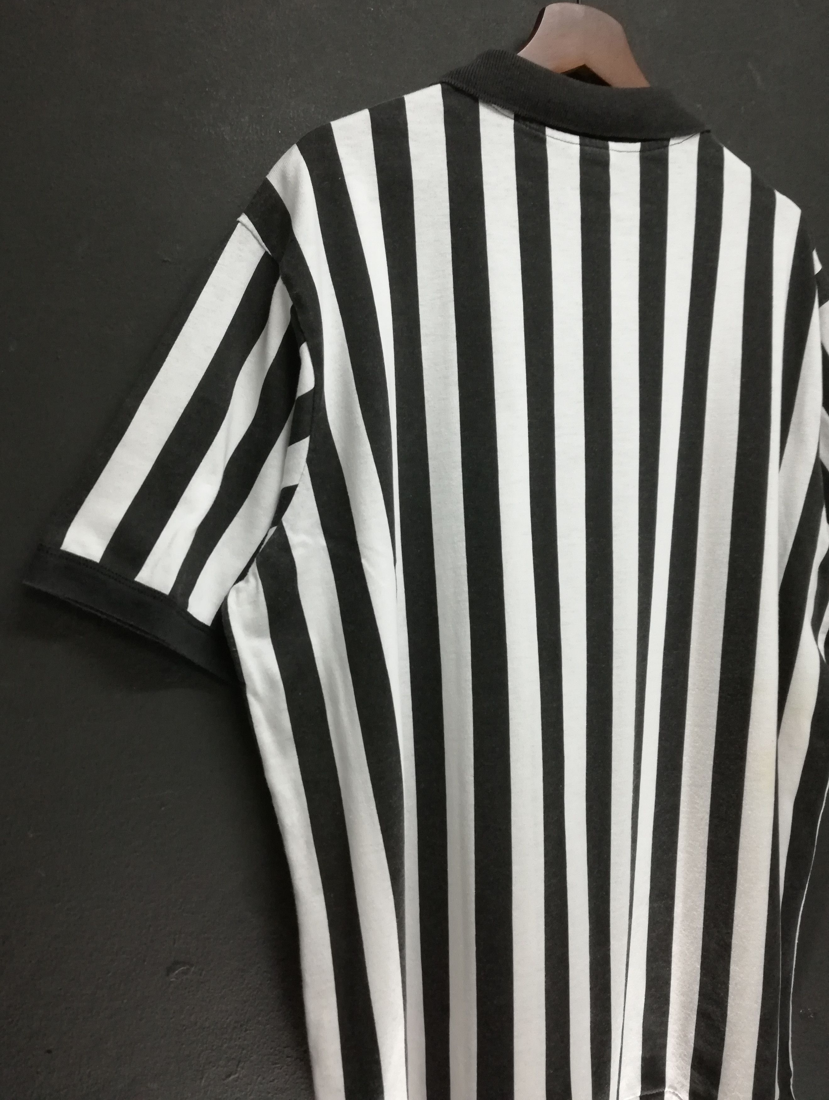 Majestic × Vintage 🔥Basketball Striped Referee Quarter Zip Up Collar Shirt🔥 Size US XXL / EU 58 / 5 - 13 Thumbnail
