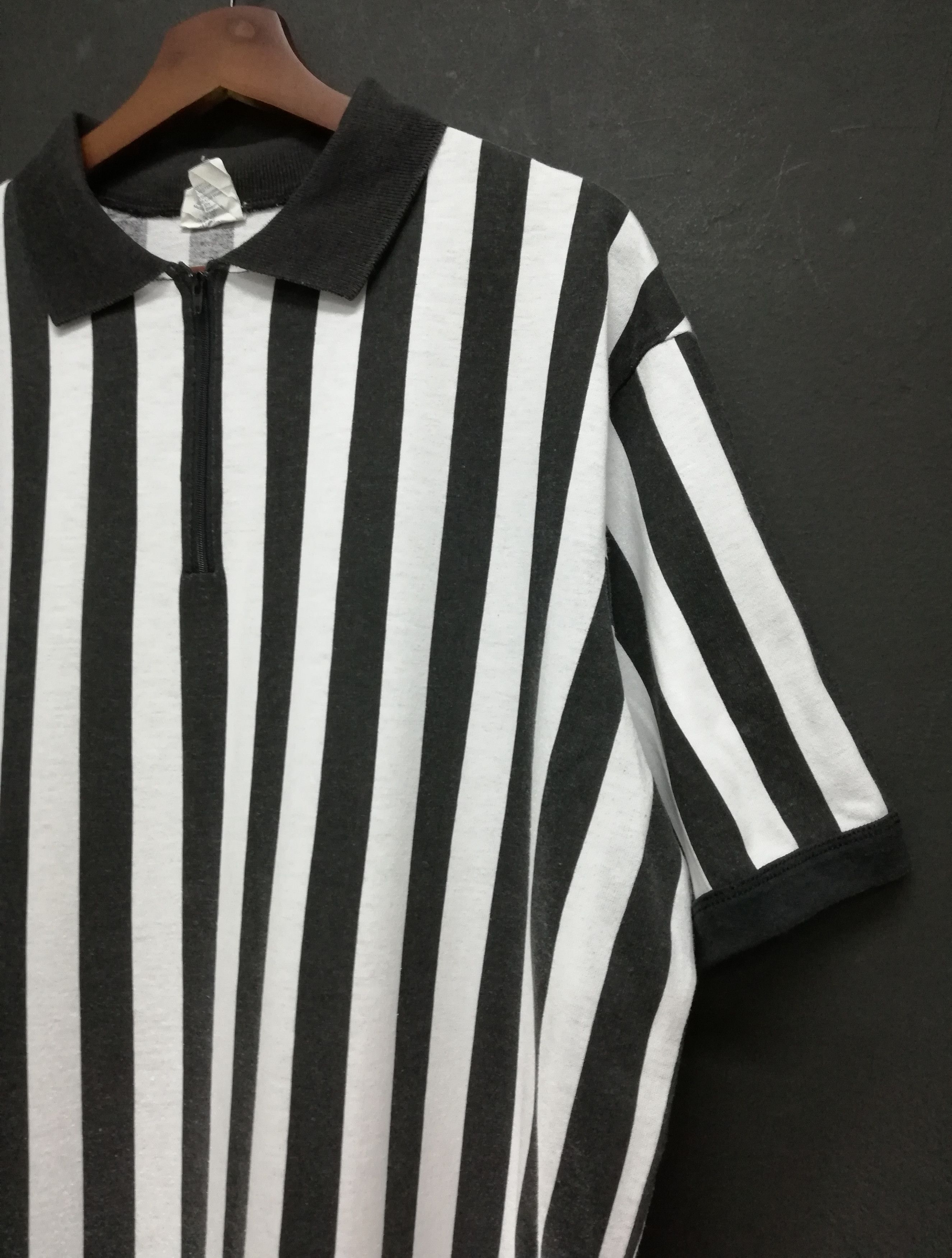 Majestic × Vintage 🔥Basketball Striped Referee Quarter Zip Up Collar Shirt🔥 Size US XXL / EU 58 / 5 - 3 Thumbnail