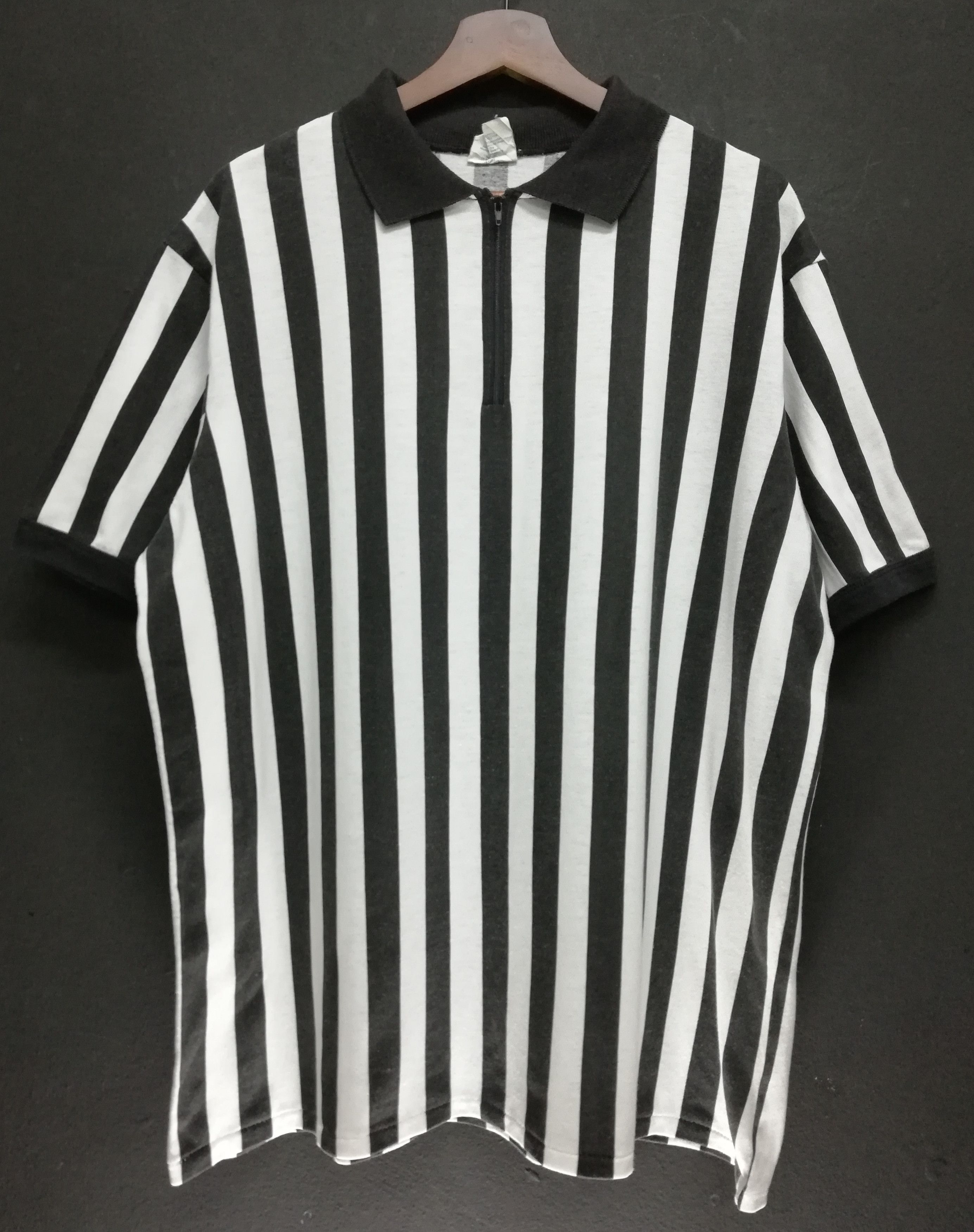 Majestic × Vintage 🔥Basketball Striped Referee Quarter Zip Up Collar Shirt🔥 Size US XXL / EU 58 / 5 - 1 Thumbnail