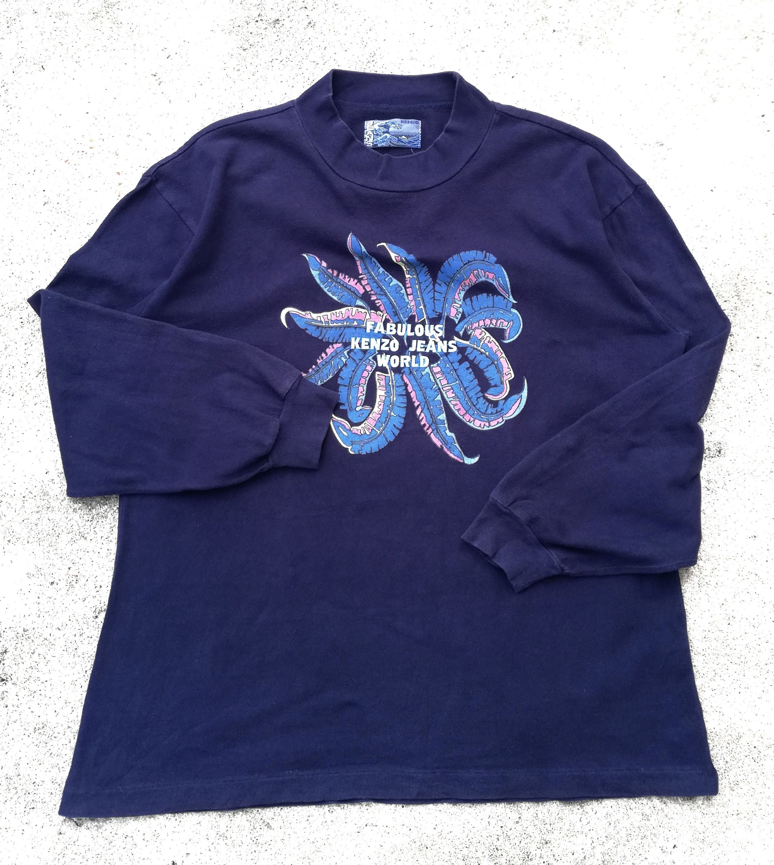 Kenzo × Vintage 🔥Fabulous Kenzo Jeans World Logo Long Sleeve T-Shirts🔥 Size US M / EU 48-50 / 2 - 1 Thumbnail