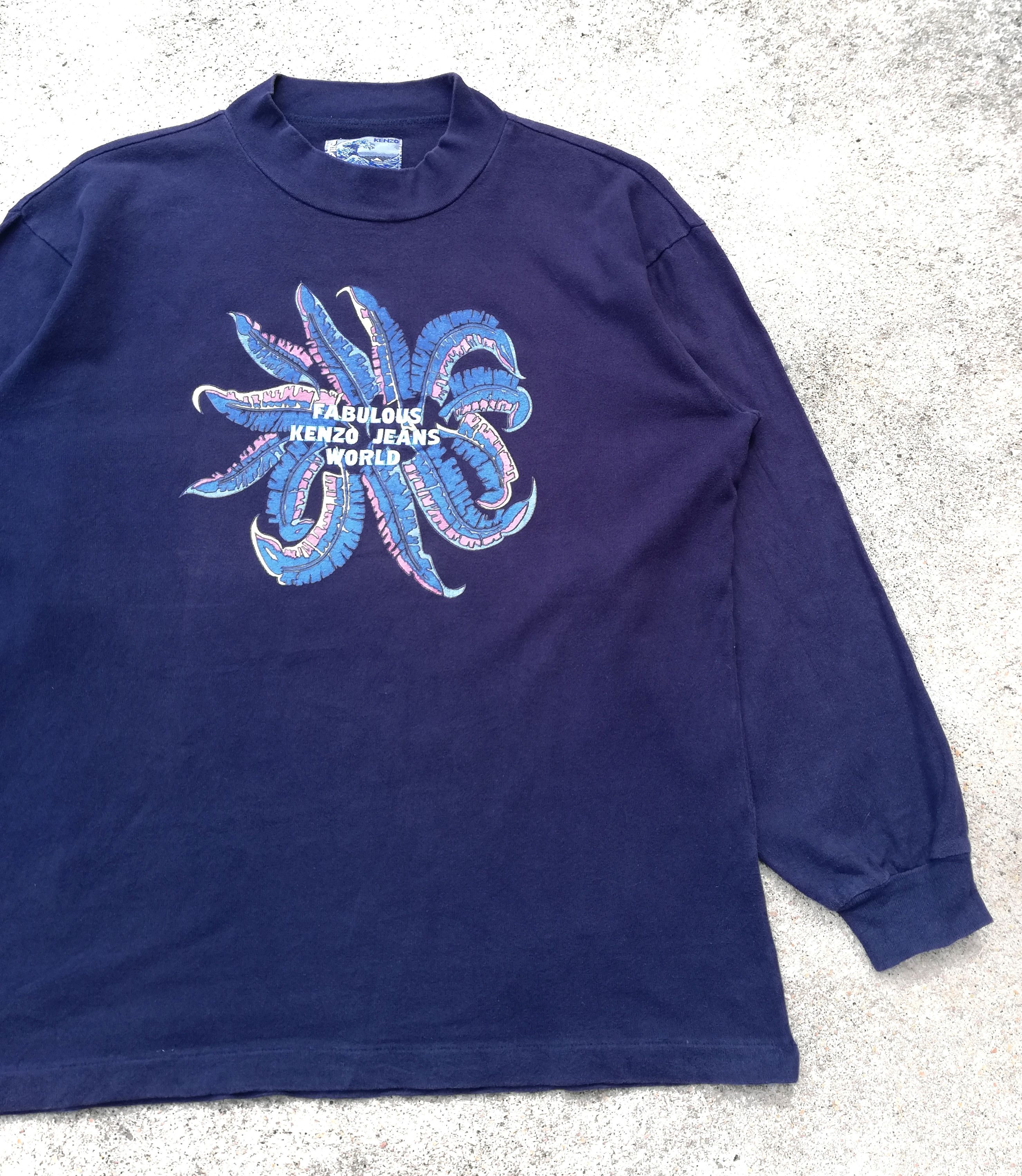 Kenzo × Vintage 🔥Fabulous Kenzo Jeans World Logo Long Sleeve T-Shirts🔥 Size US M / EU 48-50 / 2 - 7 Thumbnail