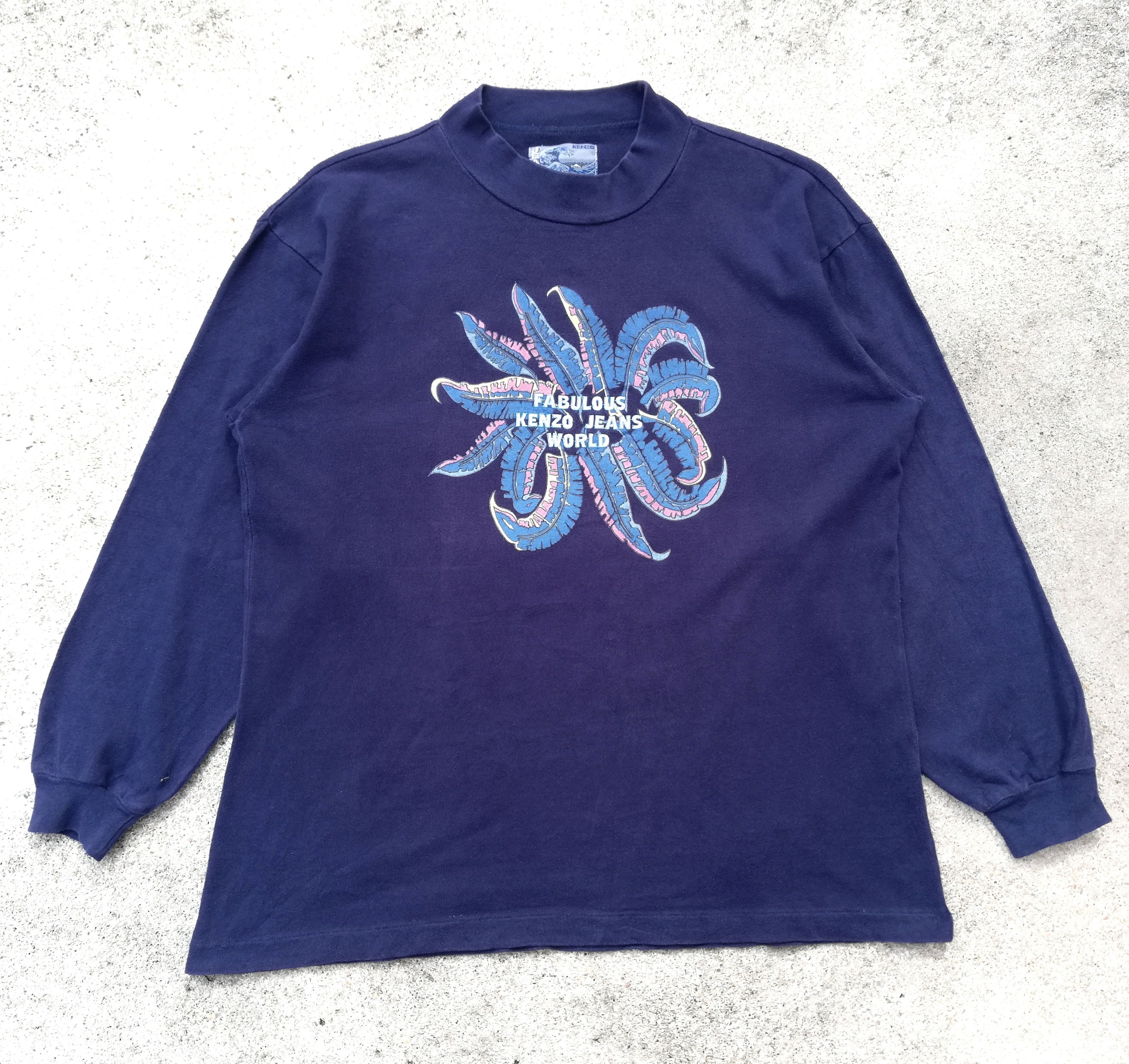 Kenzo × Vintage 🔥Fabulous Kenzo Jeans World Logo Long Sleeve T-Shirts🔥 Size US M / EU 48-50 / 2 - 5 Thumbnail