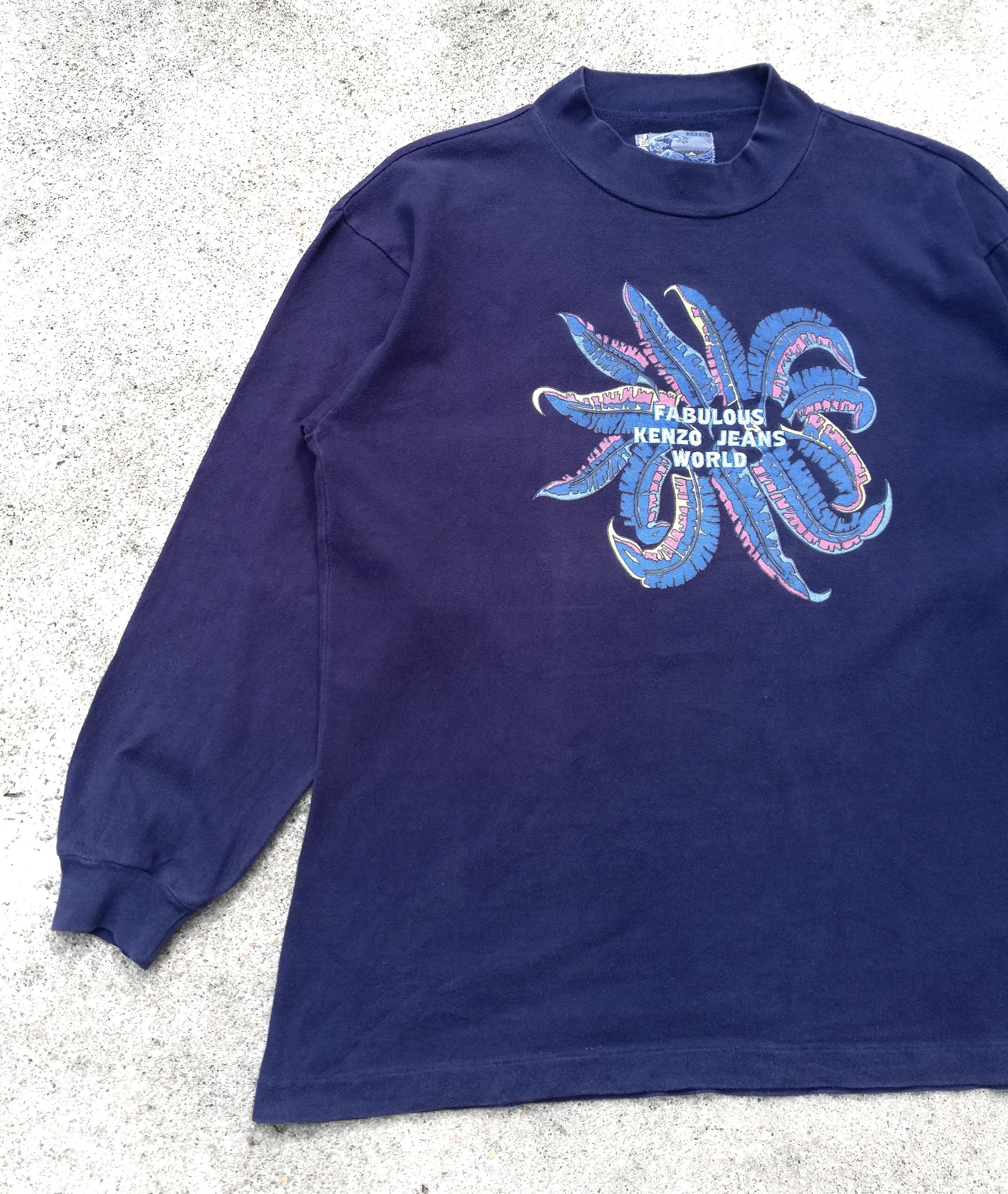 Kenzo × Vintage 🔥Fabulous Kenzo Jeans World Logo Long Sleeve T-Shirts🔥 Size US M / EU 48-50 / 2 - 6 Thumbnail