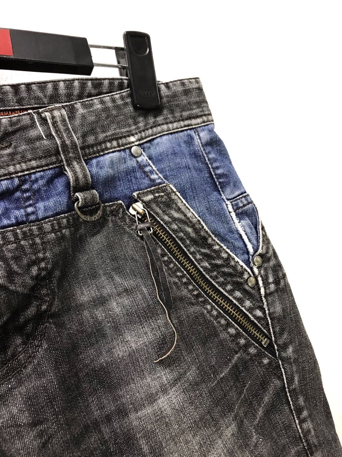 Japanese Brand Flare Jeans Nicole Club Multipocket Denim Two Tone 3🟦3 Size US 29 - 3 Thumbnail